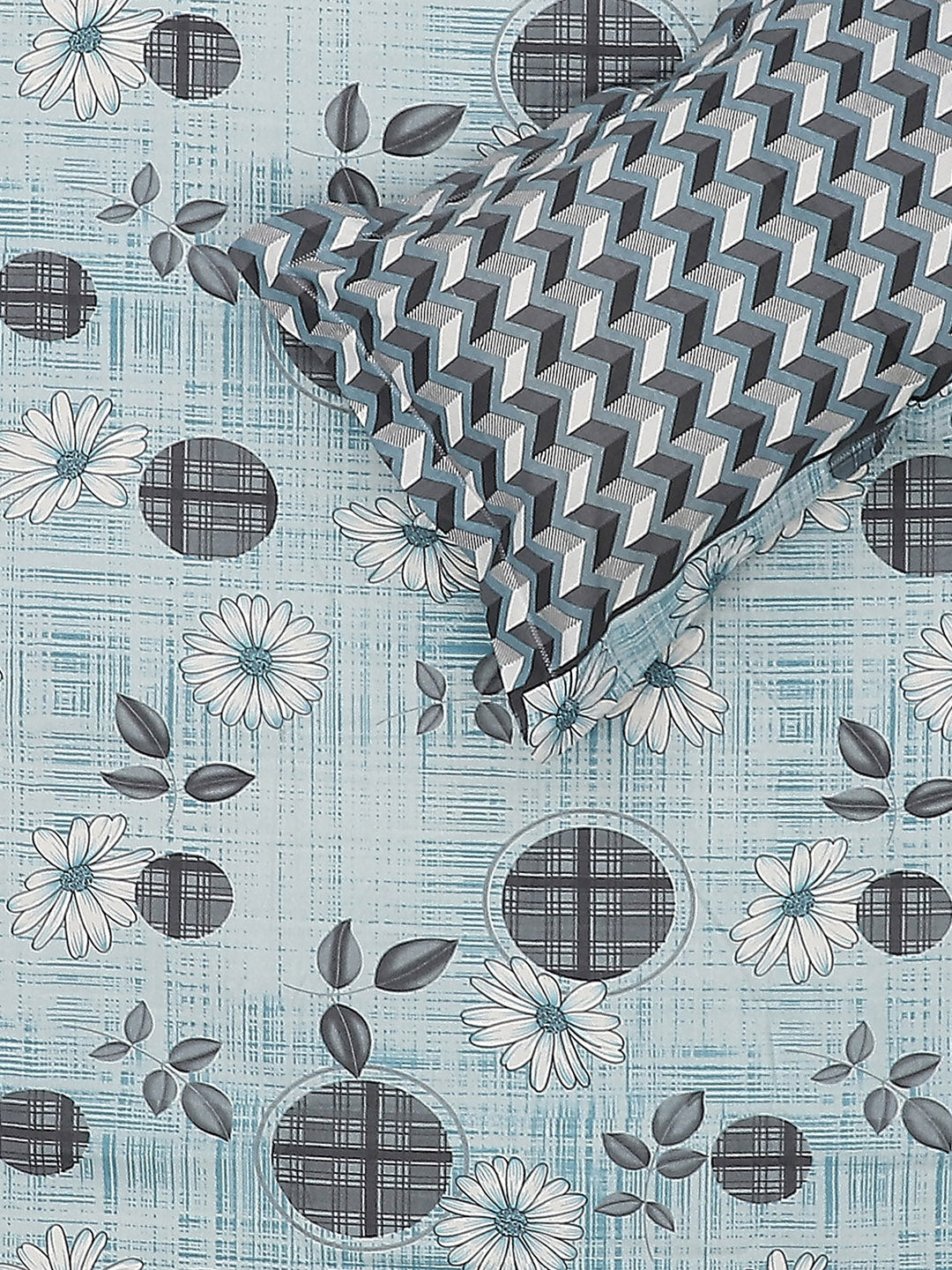 104 TC Cotton Double Bed Bedsheet with 2 Pillow Covers - Updated - Updated - Updated