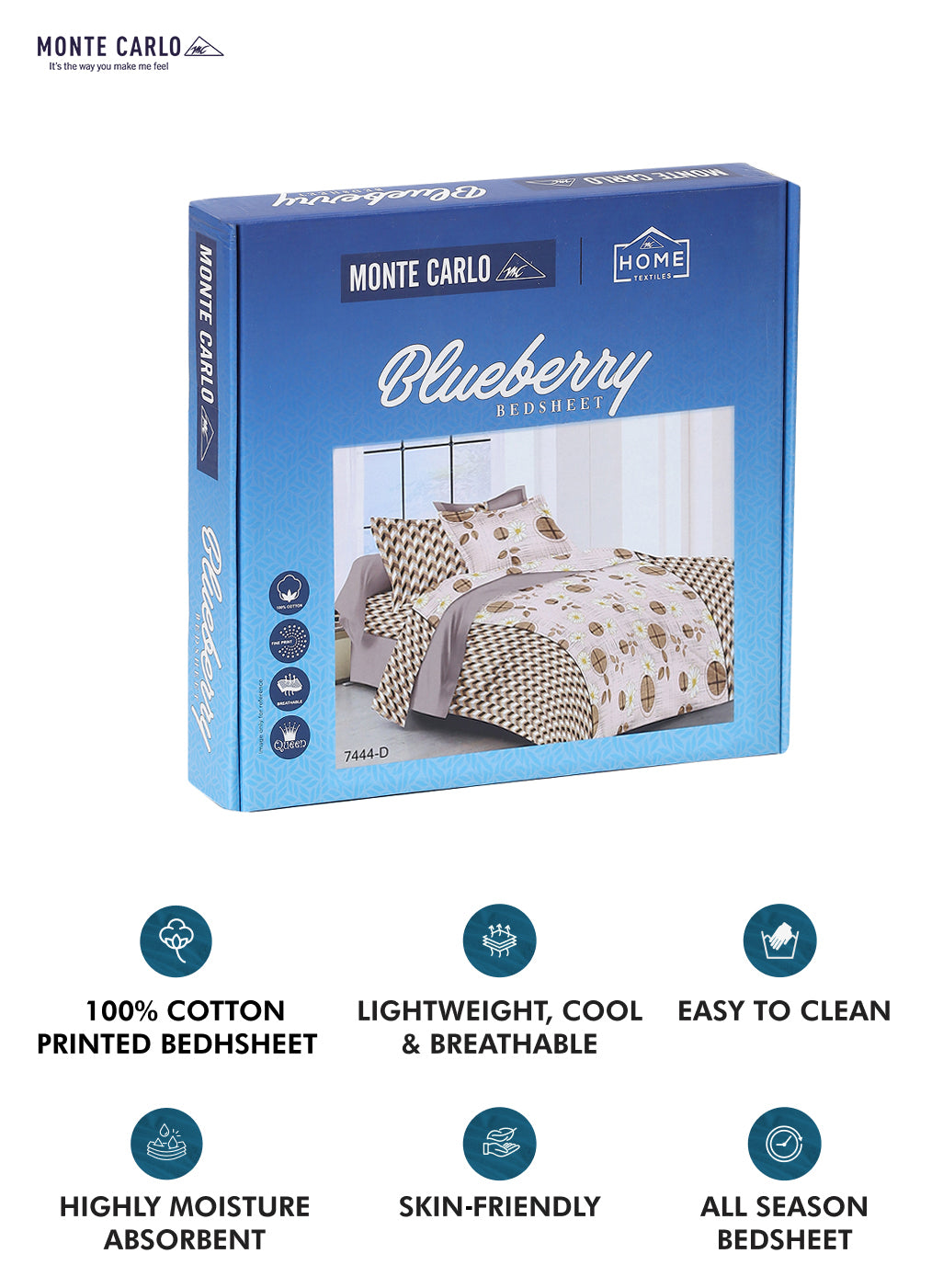 104 TC Cotton Double Bed Bedsheet with 2 Pillow Covers - Updated - Updated - Updated