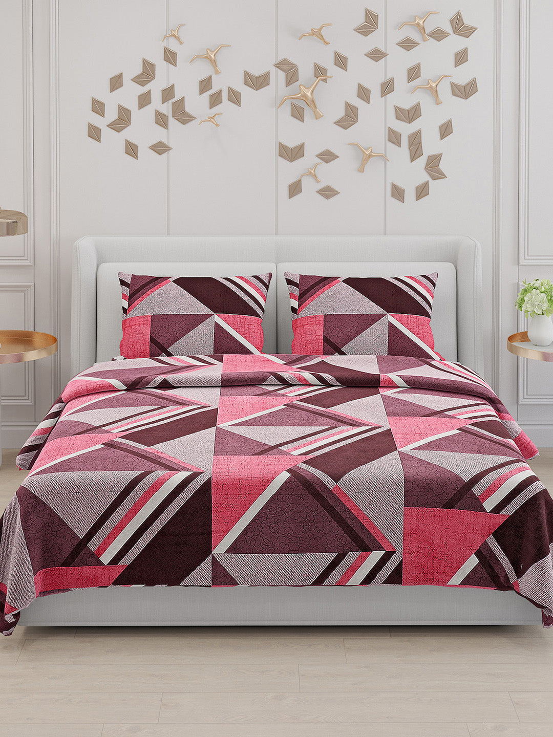 104 TC Cotton Double Bed Bedsheet with 2 Pillow Covers - Updated - Updated - Updated