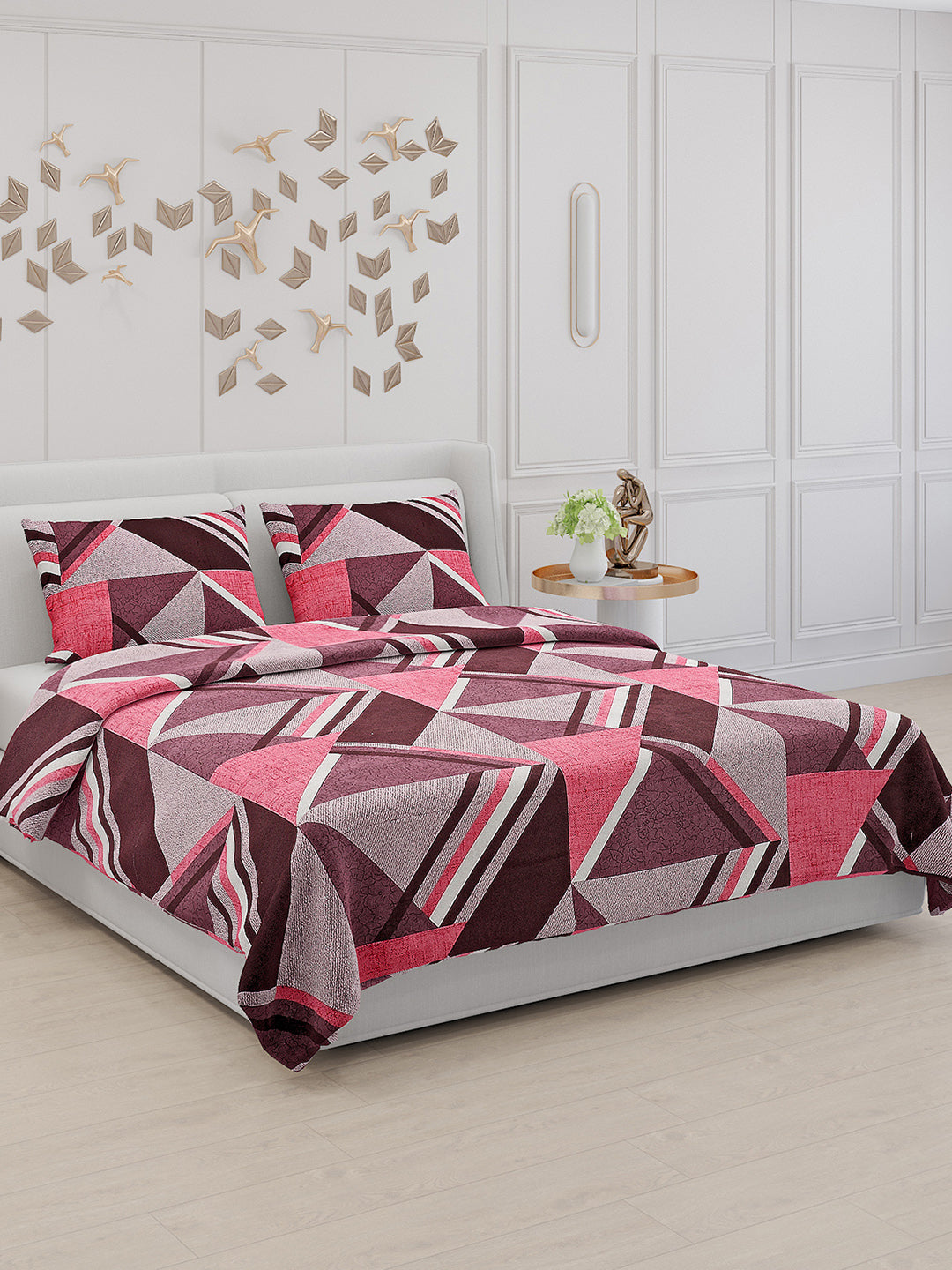 104 TC Cotton Double Bed Bedsheet with 2 Pillow Covers - Updated - Updated - Updated