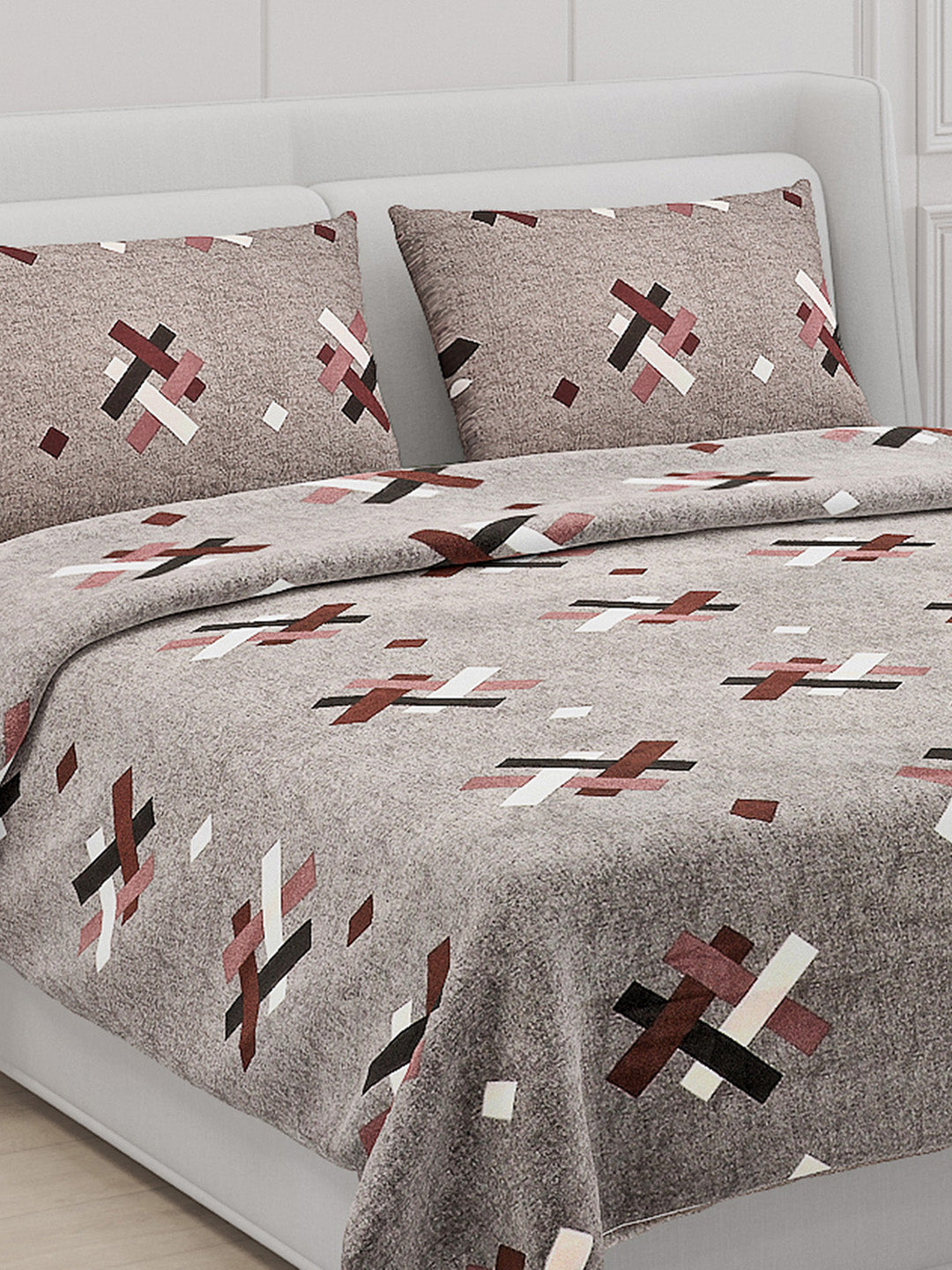 104 TC Cotton Double Bed Bedsheet with 2 Pillow Covers - Updated - Updated - Updated