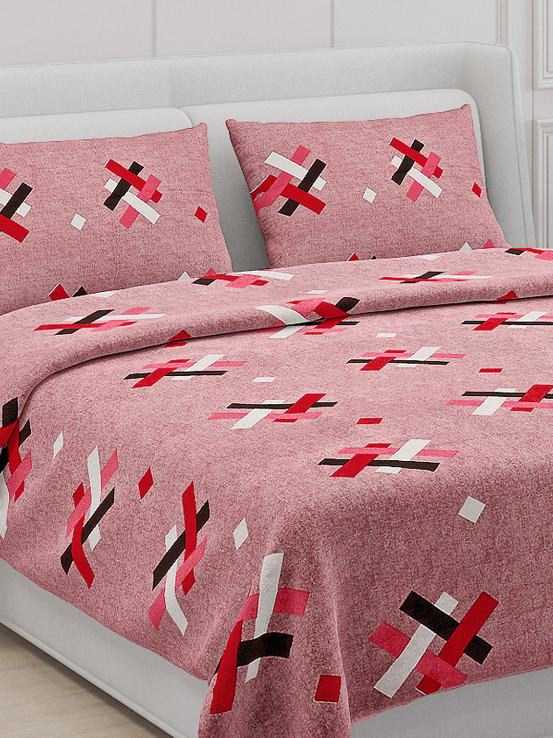 104 TC Cotton Double Bed Bedsheet with 2 Pillow Covers - Updated - Updated - Updated