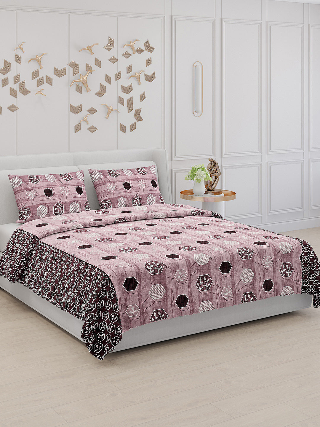 104 TC Cotton Double Bed Bedsheet with 2 Pillow Covers - Updated - Updated - Updated