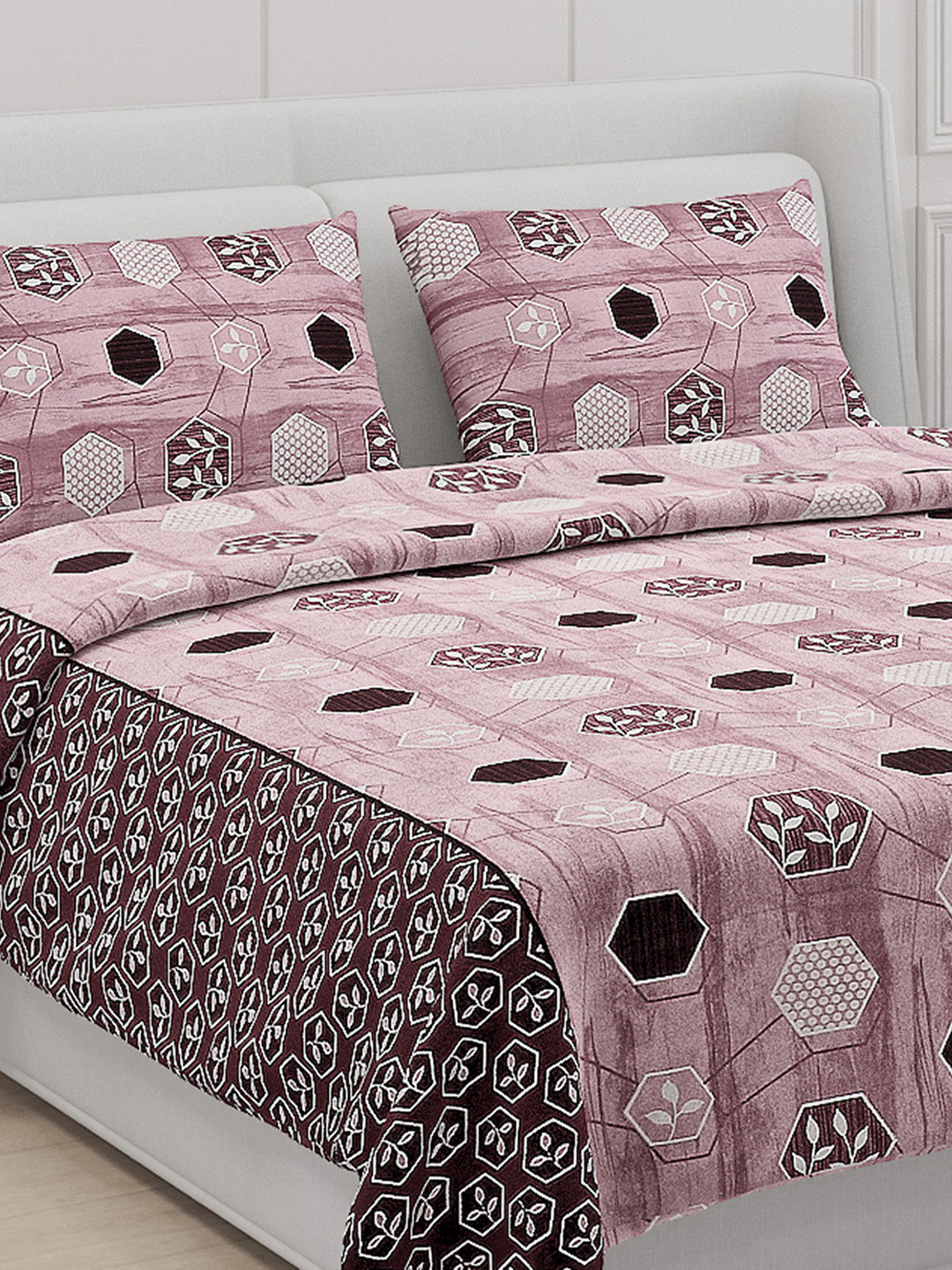 104 TC Cotton Double Bed Bedsheet with 2 Pillow Covers - Updated - Updated - Updated