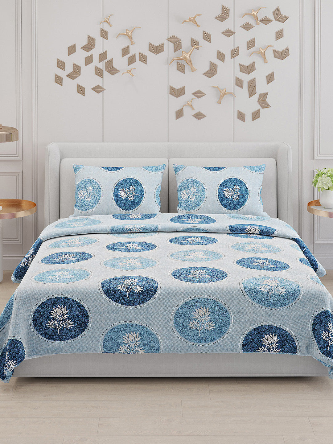 104 TC Cotton Double Bed Bedsheet with 2 Pillow Covers - Updated - Updated - Updated