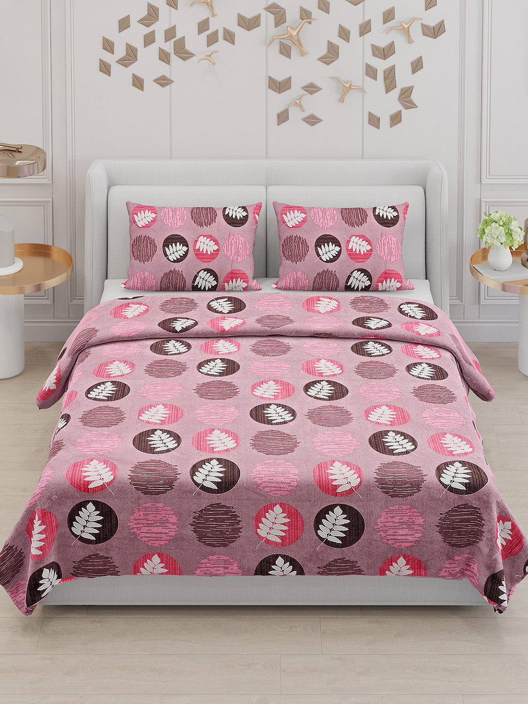 104 TC Cotton Double Bed Bedsheet with 2 Pillow Covers - Updated - Updated