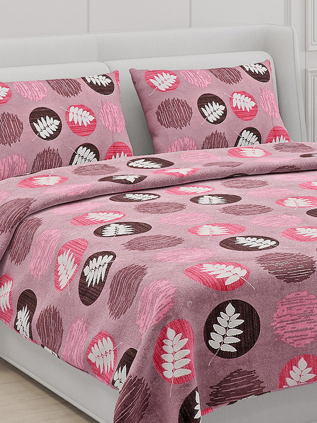 104 TC Cotton Double Bed Bedsheet with 2 Pillow Covers - Updated - Updated