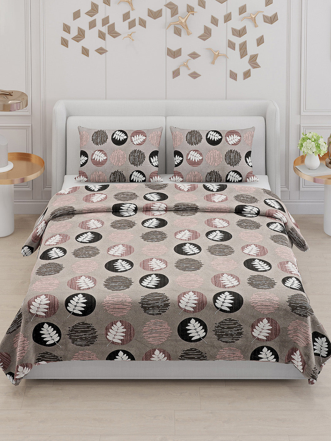 104 TC Cotton Double Bed Bedsheet with 2 Pillow Covers - Updated - Updated - Updated