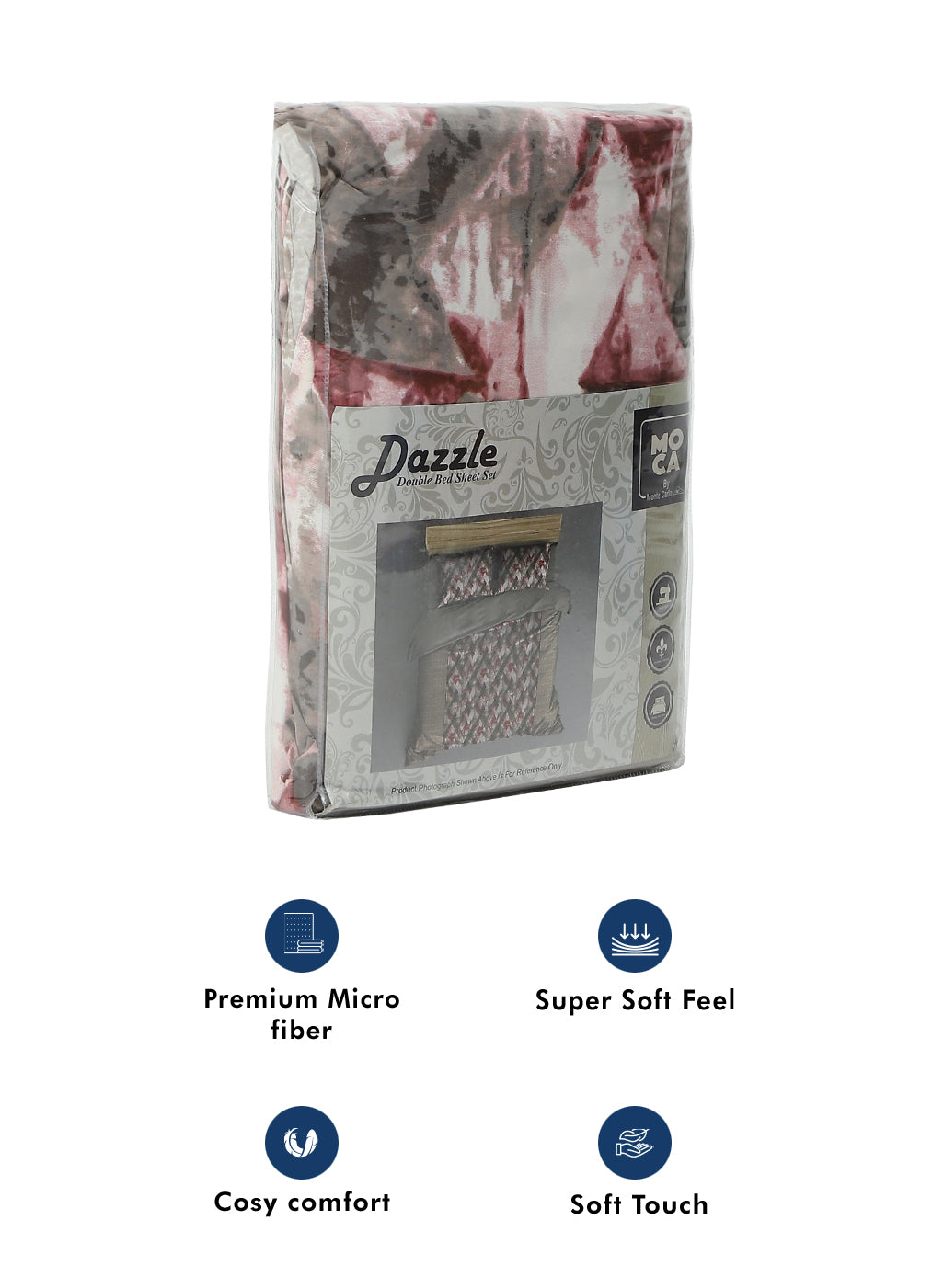 MOCA by Monte Carlo 120 GSM Microfibre Double Bedsheet With 2 Pillow Covers