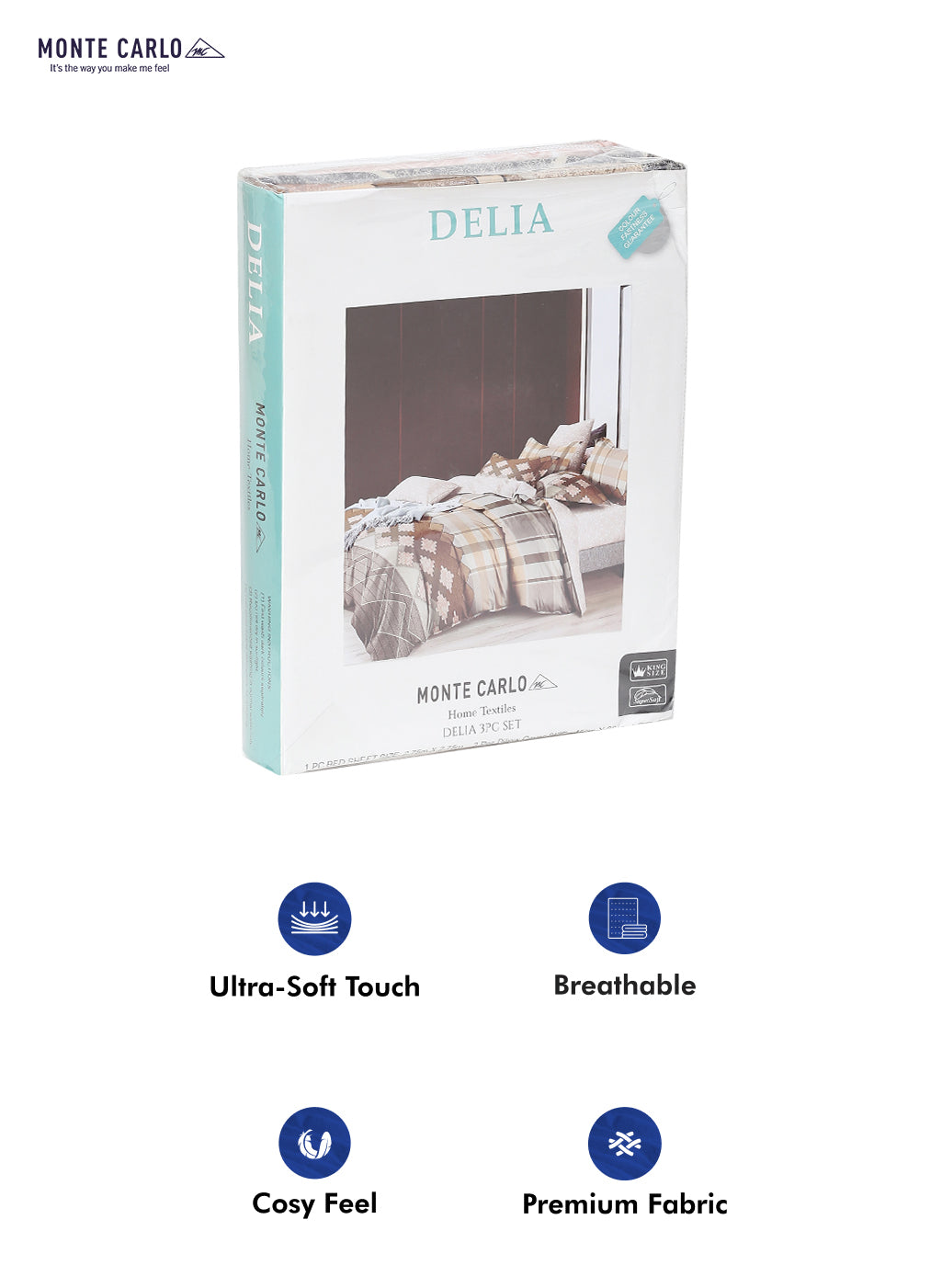 130 GSM Polyester Double Bed Bedsheet with 2 Pillow Covers