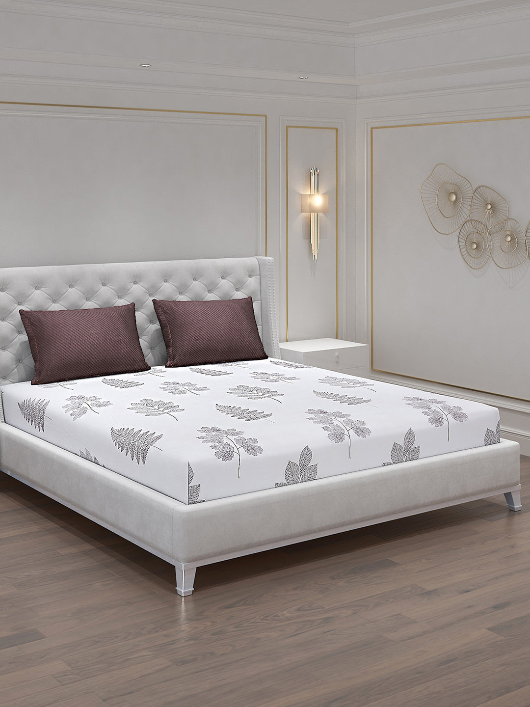 130 GSM Polyester Double Bed Bedsheet with 2 Pillow Covers