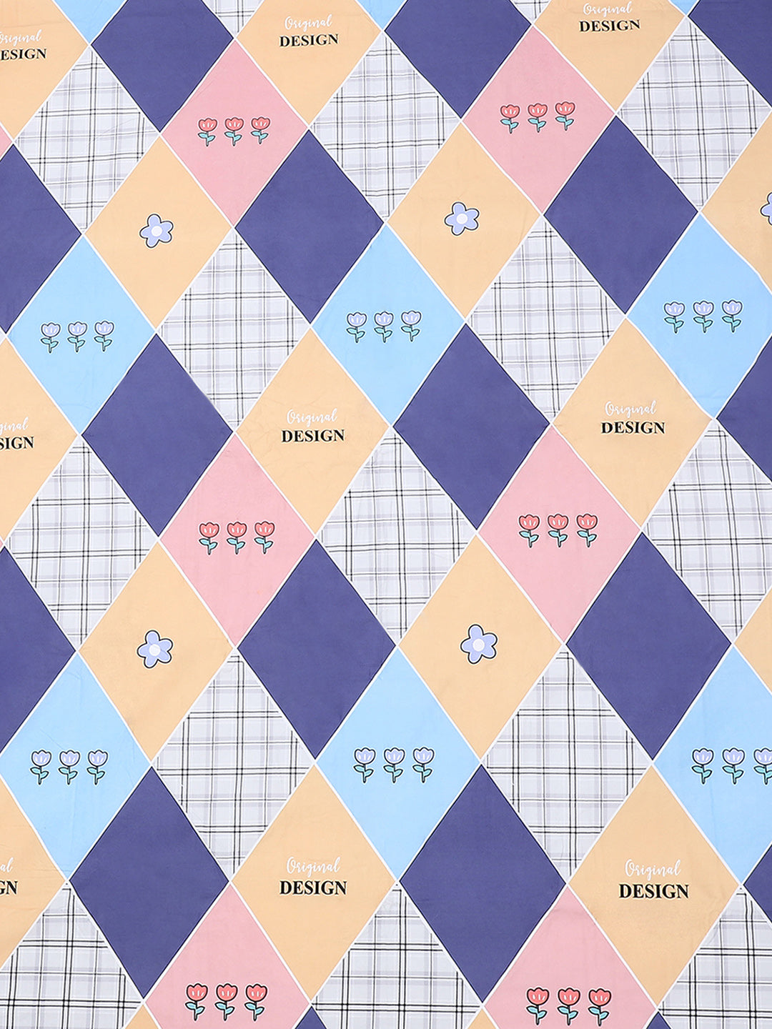 130 GSM Polyester Double Bed Bedsheet with 2 Pillow Covers