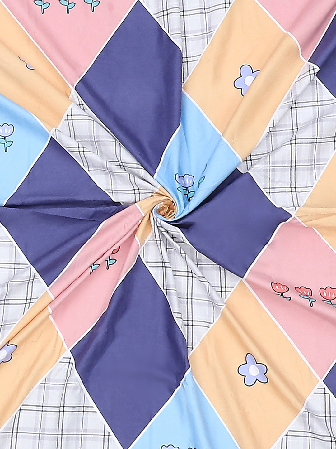 130 GSM Polyester Double Bed Bedsheet with 2 Pillow Covers