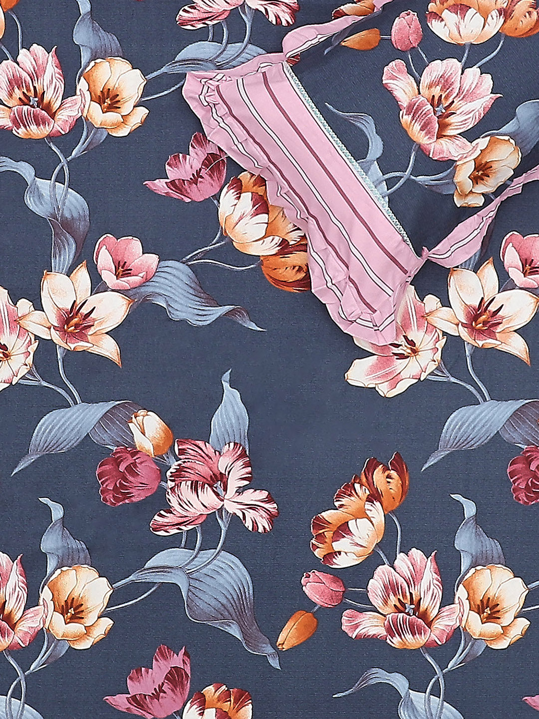 130 GSM Polyester Double Bed Bedsheet with 2 Pillow Covers