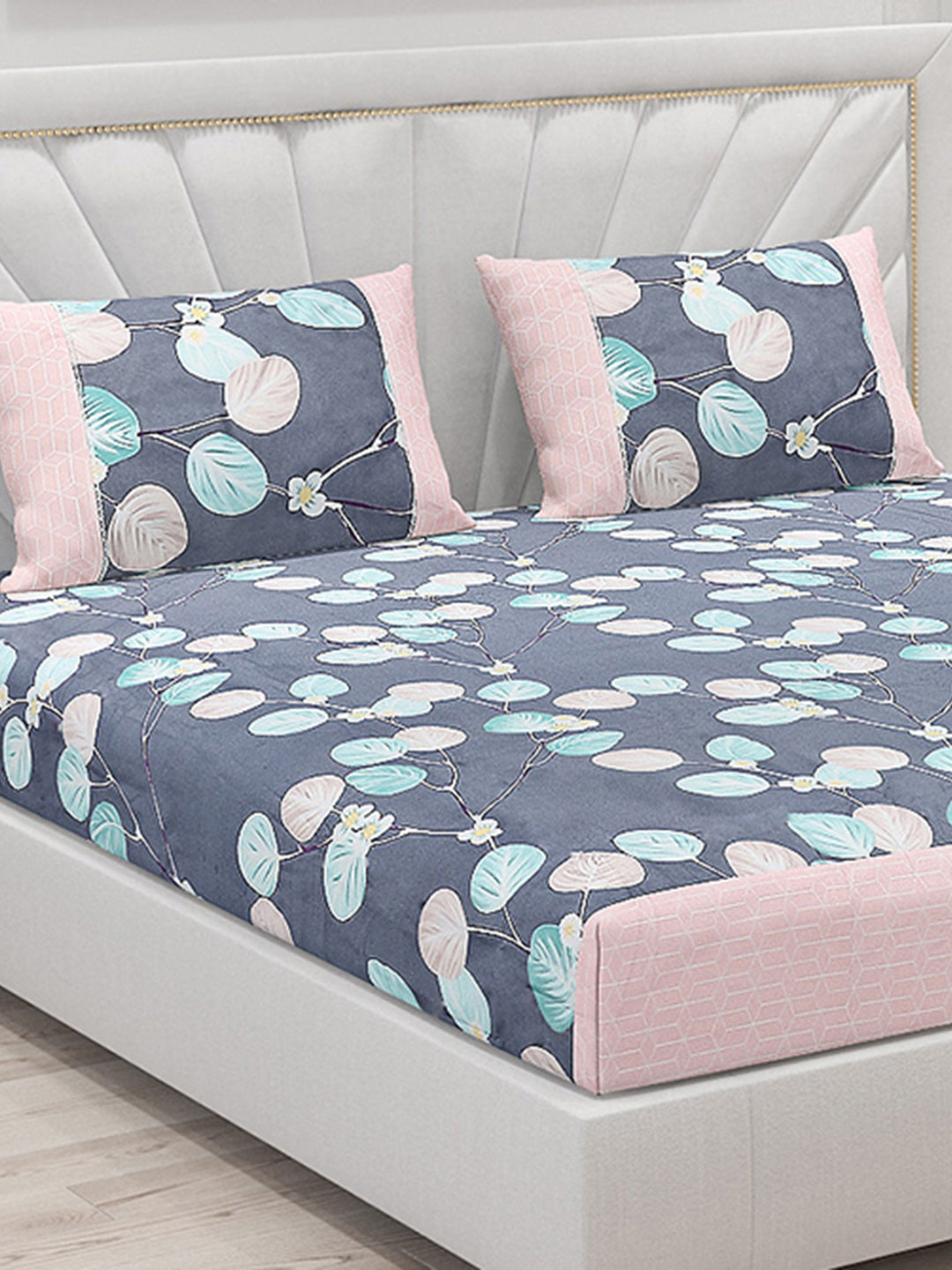 130 GSM Polyester Double Bed Bedsheet with 2 Pillow Covers