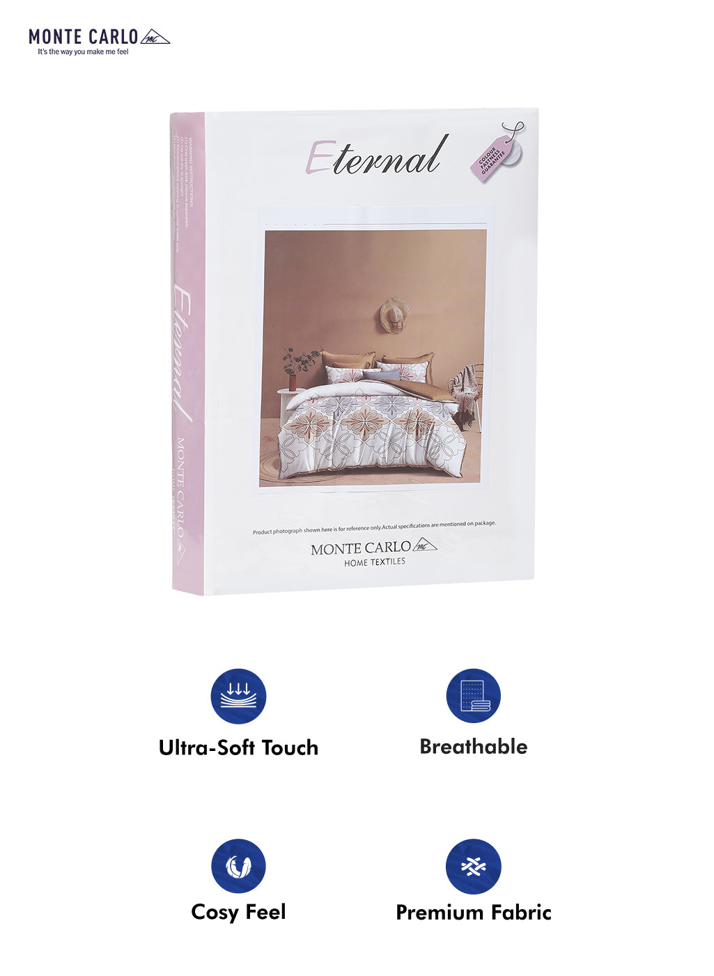 130 GSM Polyester Double Bed Bedsheet with 2 Pillow Covers
