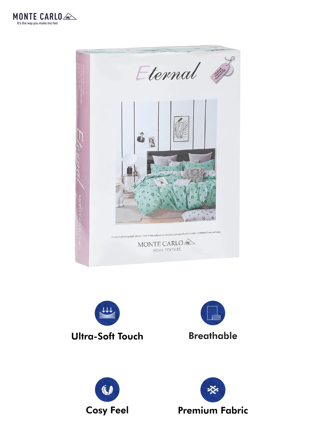 130 GSM Polyester Double Bed Bedsheet with 2 Pillow Covers