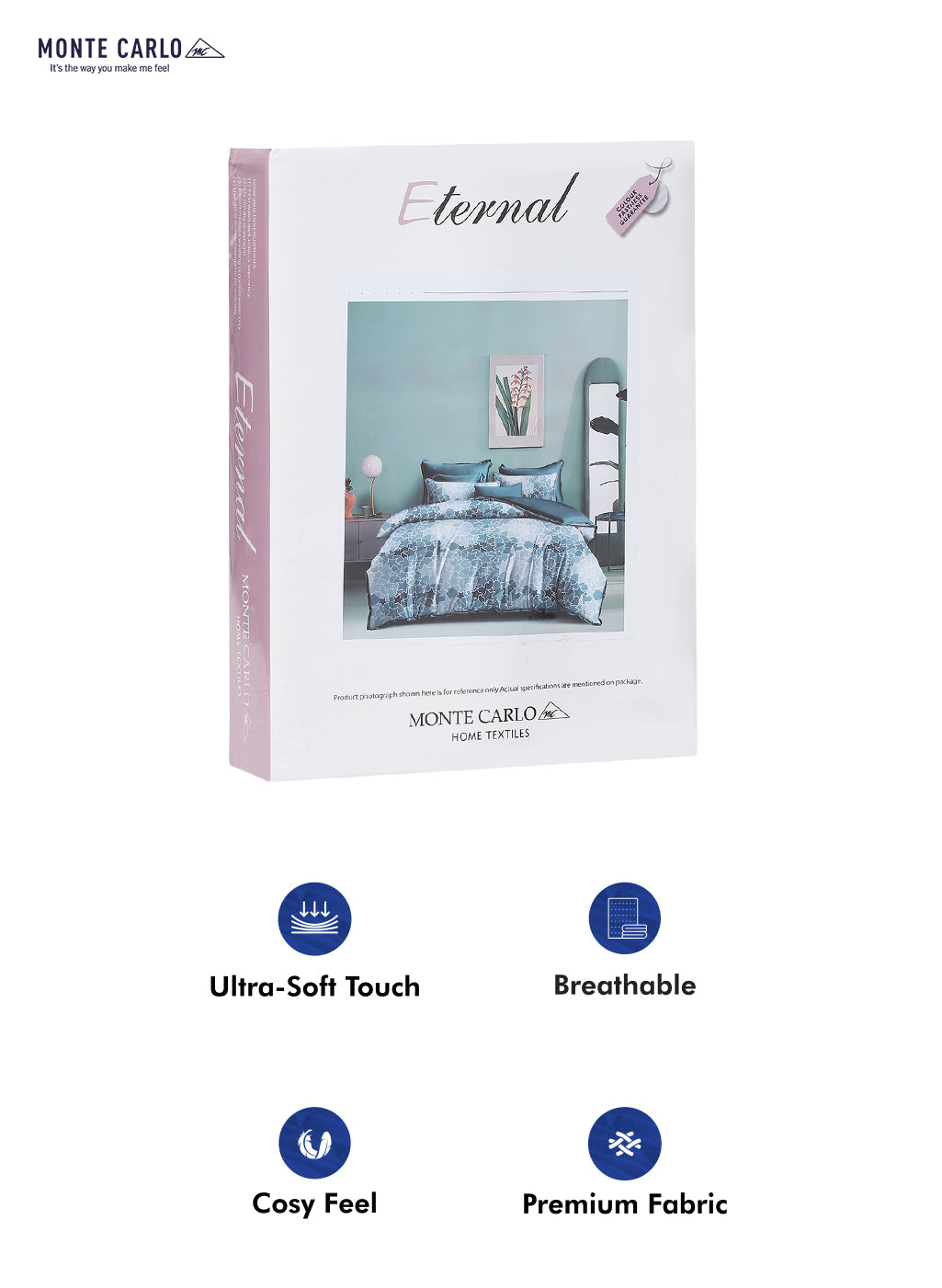 130 GSM Polyester Double Bed Bedsheet with 2 Pillow Covers