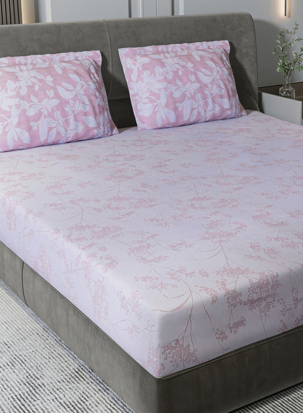 210TC Pure Cotton King Bedsheet with 2 Pillow Covers