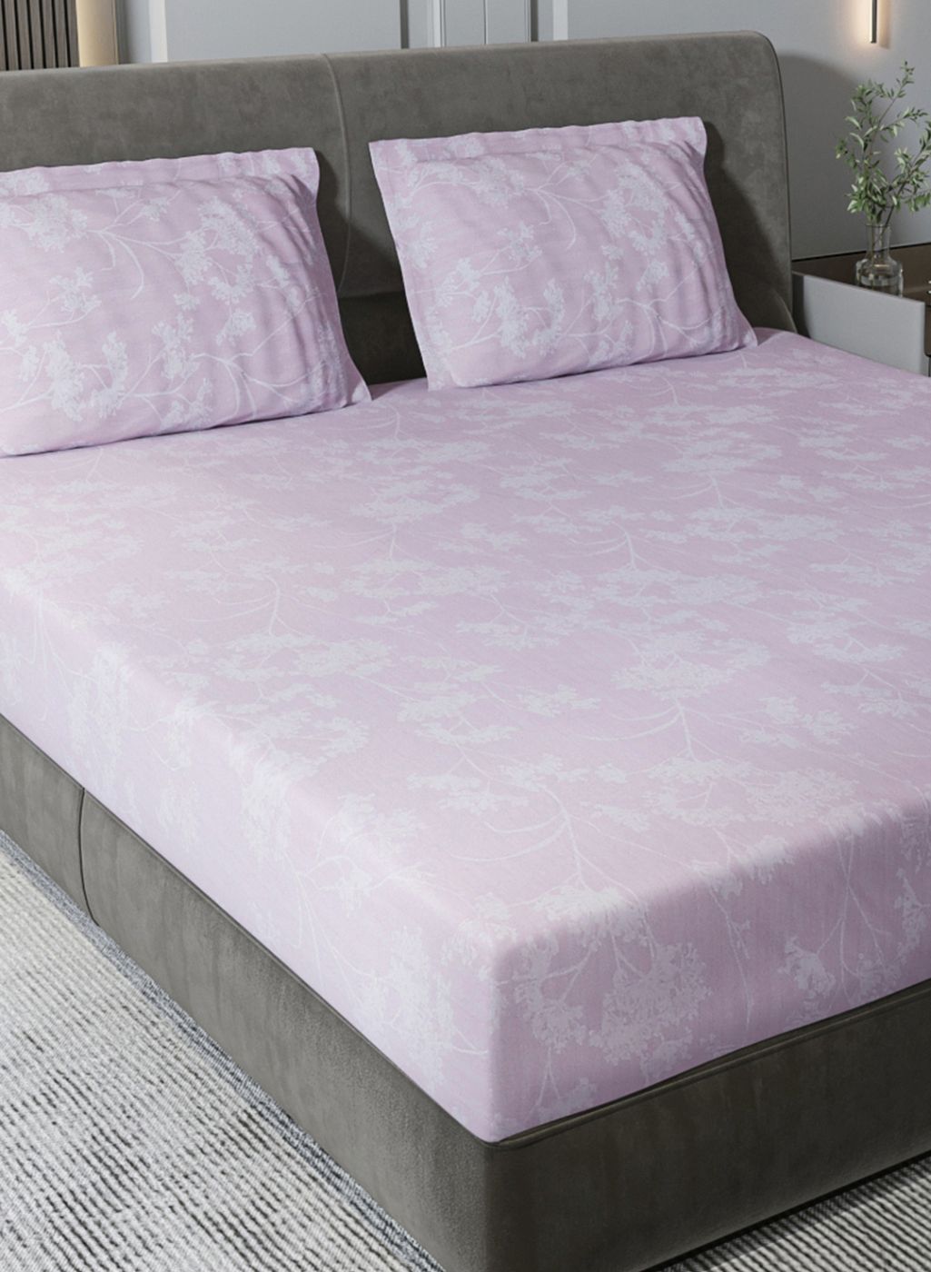 210TC Pure Cotton King Bedsheet with 2 Pillow Covers