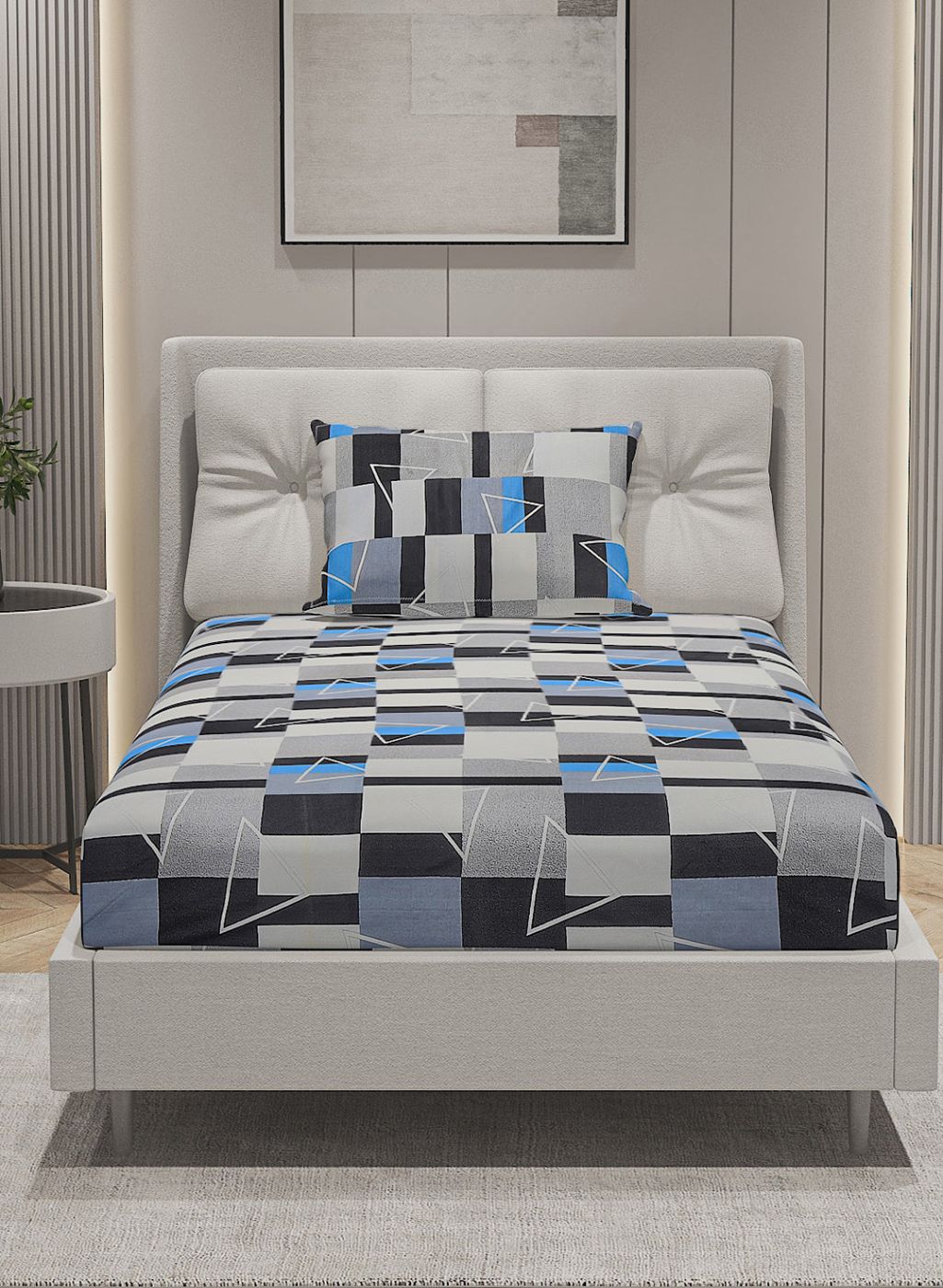 144TC Pure Cotton Single Bedsheet with 1 Pillow Covers