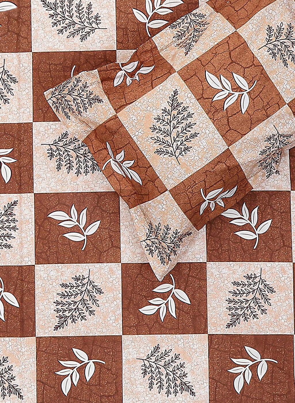 140TC Pure Cotton Queen Bedsheet with 2 Pillow Covers