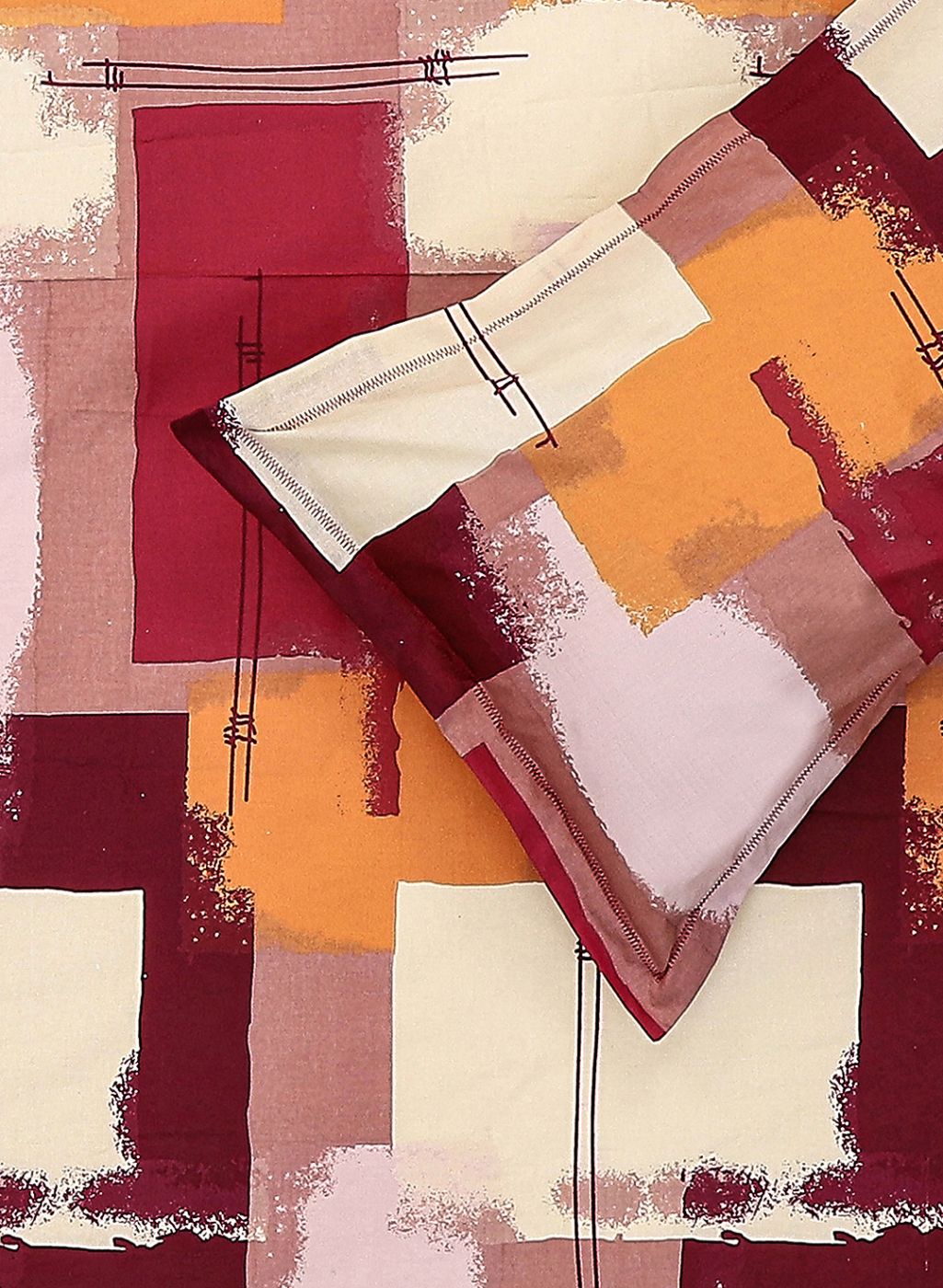 140TC Pure Cotton Queen Bedsheet with 2 Pillow Covers