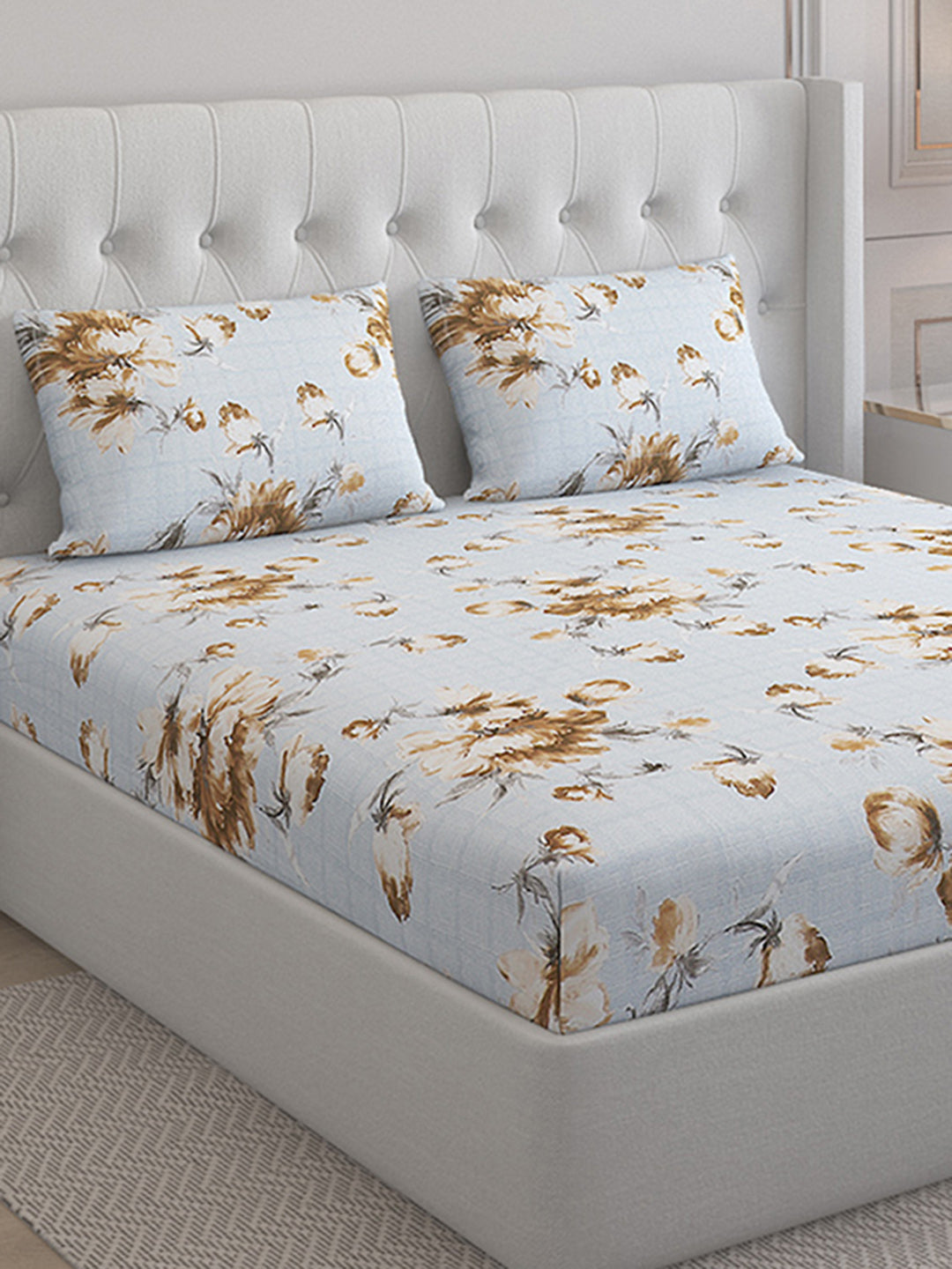 140 TC Cotton Double Bed Bedsheet with 2 Pillow Covers