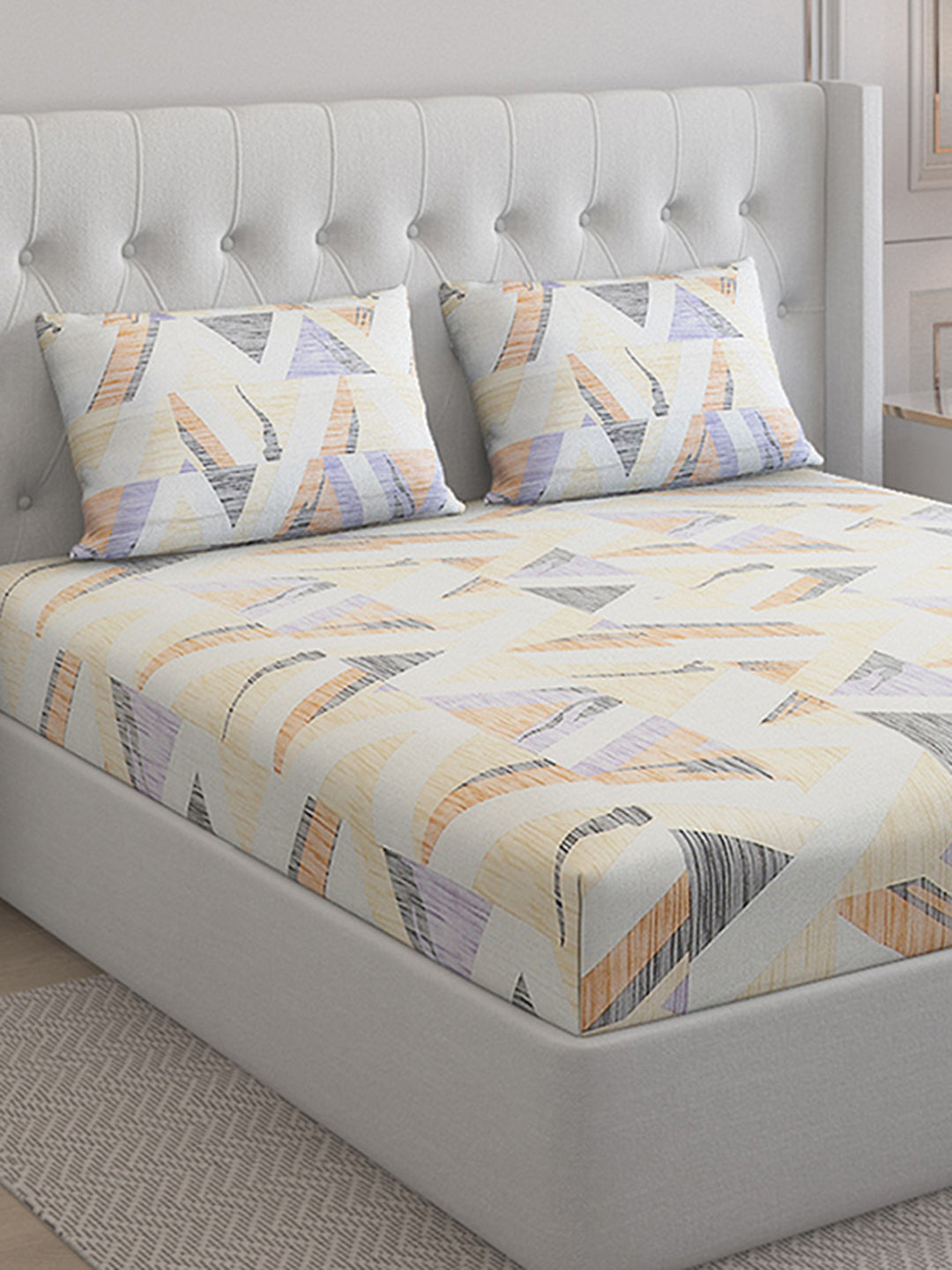 140 TC Cotton Double Bed Bedsheet with 2 Pillow Covers