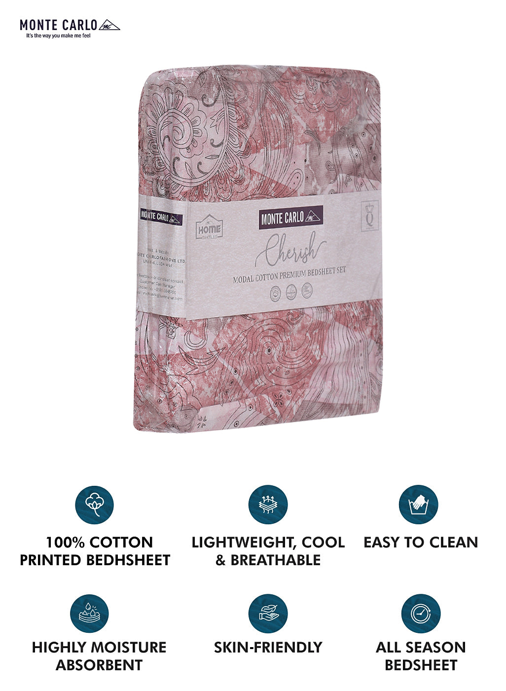 140 TC Cotton Double Bed Bedsheet with 2 Pillow Covers