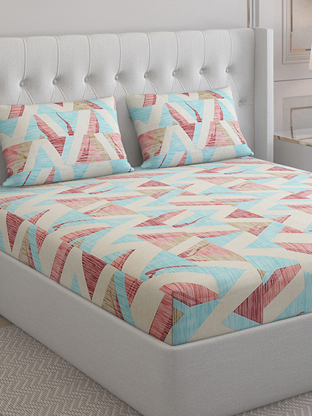 140 TC Cotton Double Bed Bedsheet with 2 Pillow Covers