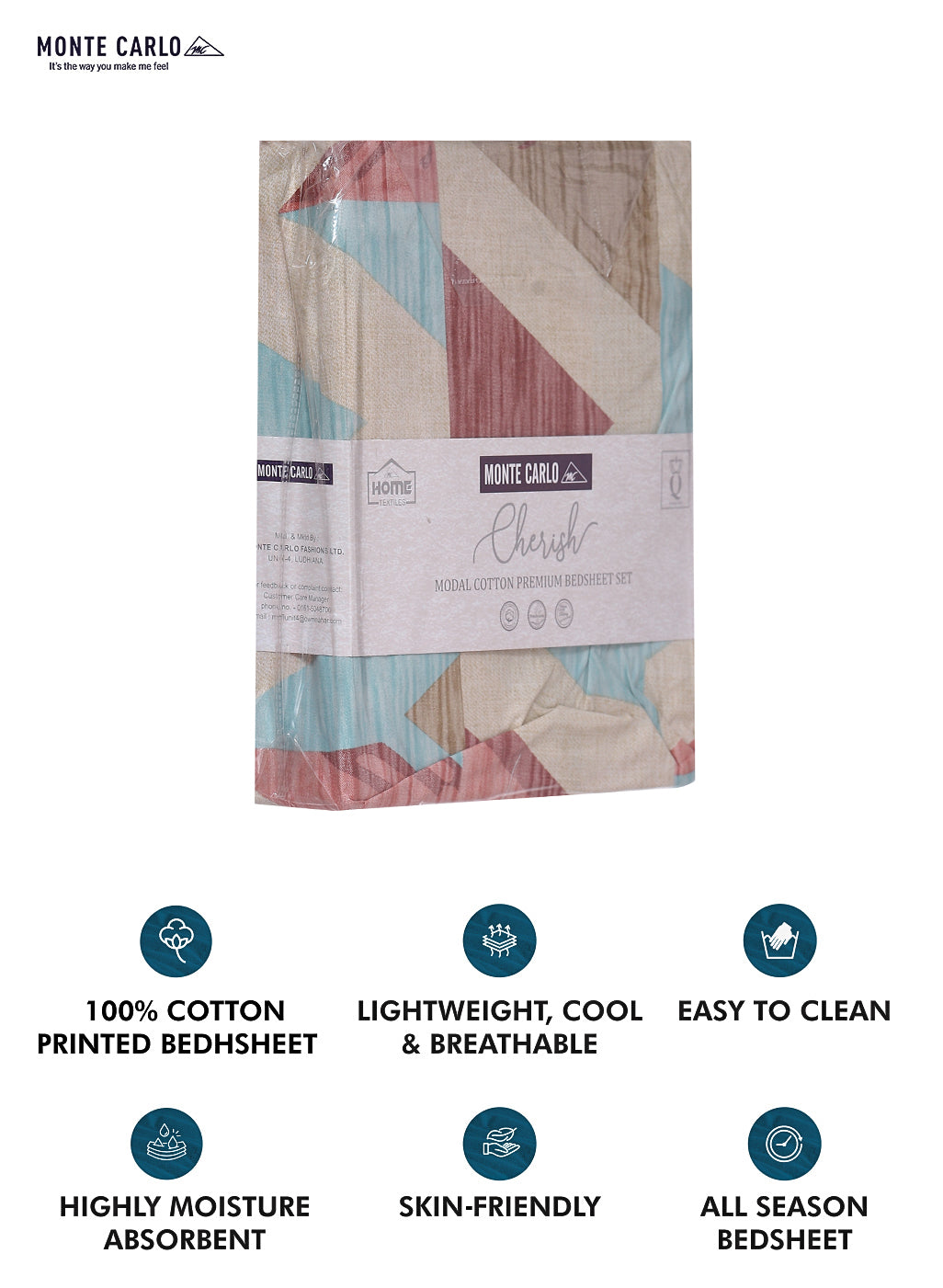 140 TC Cotton Double Bed Bedsheet with 2 Pillow Covers