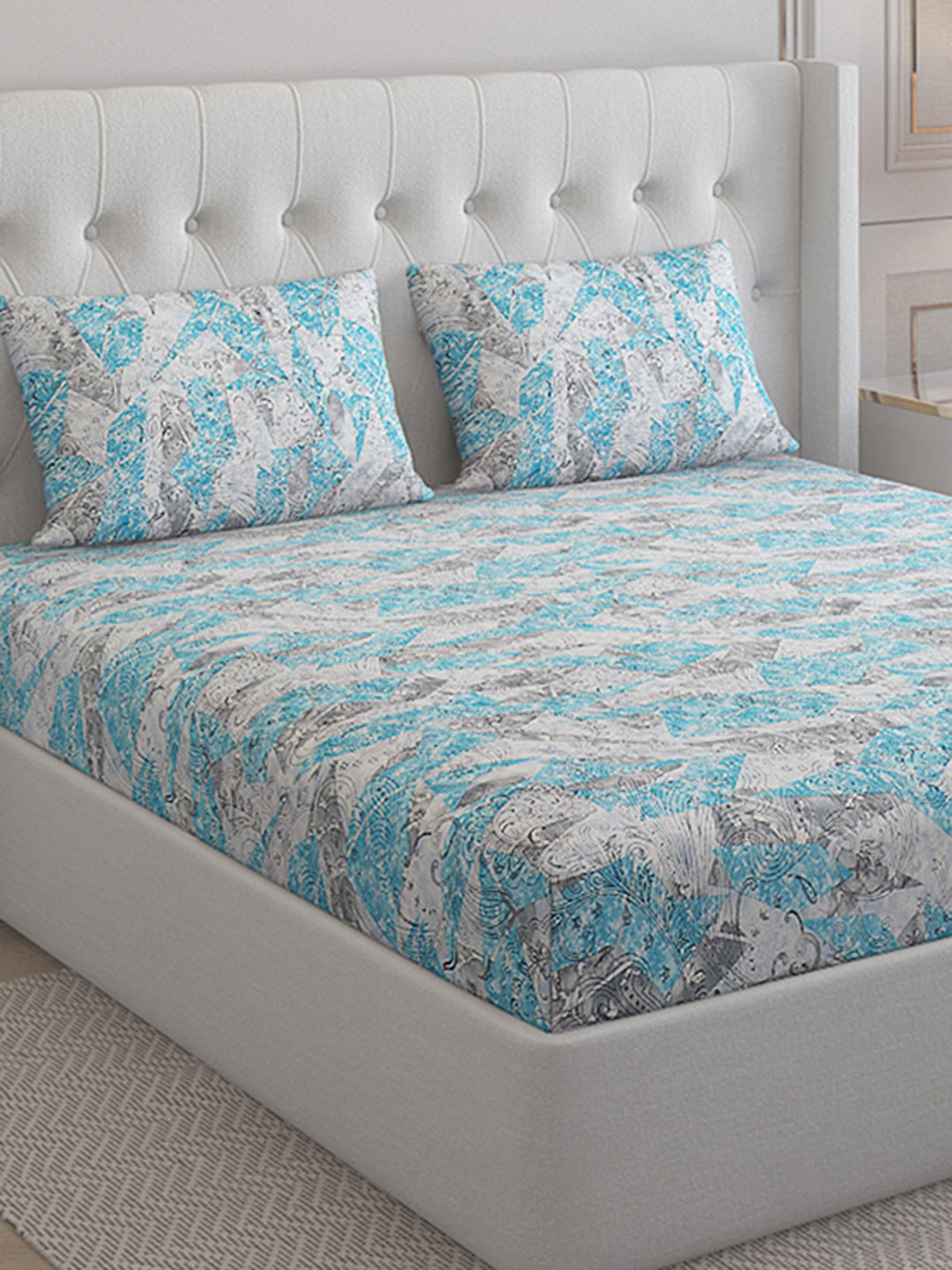 140 TC Cotton Double Bed Bedsheet with 2 Pillow Covers