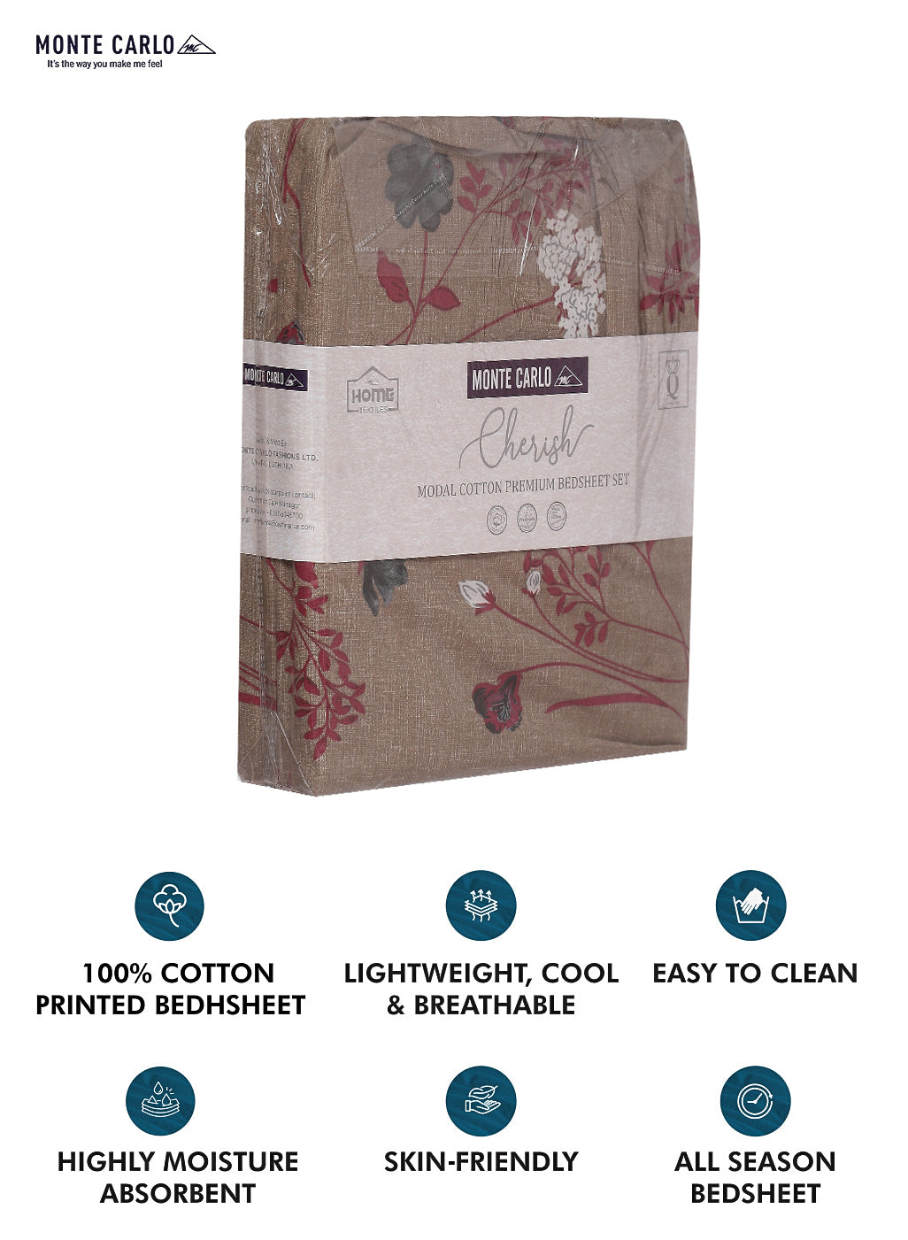 140 TC Cotton Double Bed Bedsheet with 2 Pillow Covers