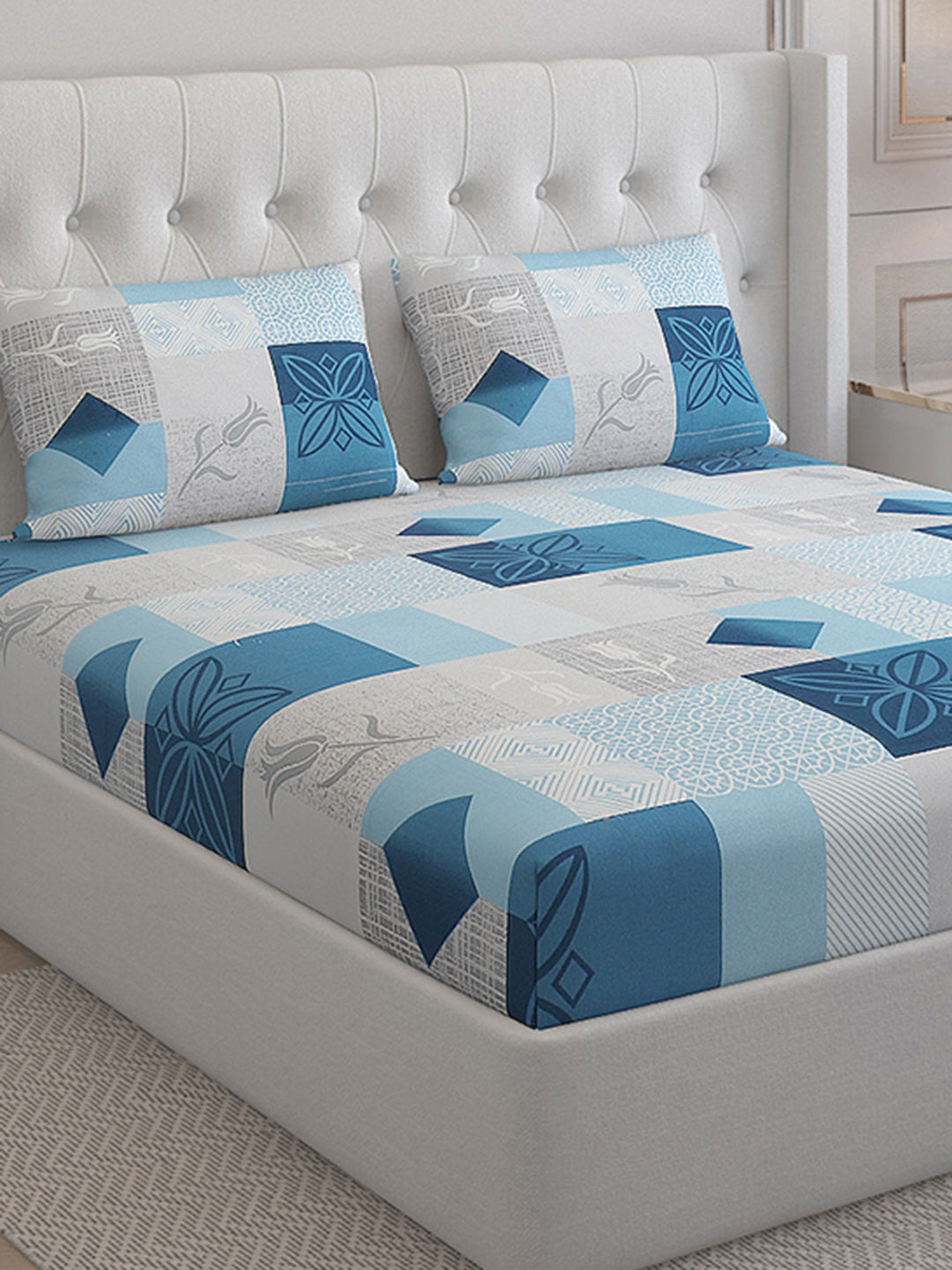 140 TC Cotton Double Bed Bedsheet with 2 Pillow Covers