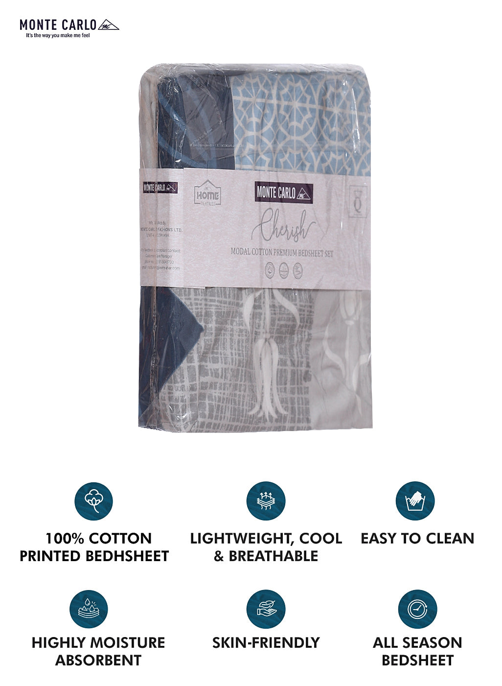 140 TC Cotton Double Bed Bedsheet with 2 Pillow Covers