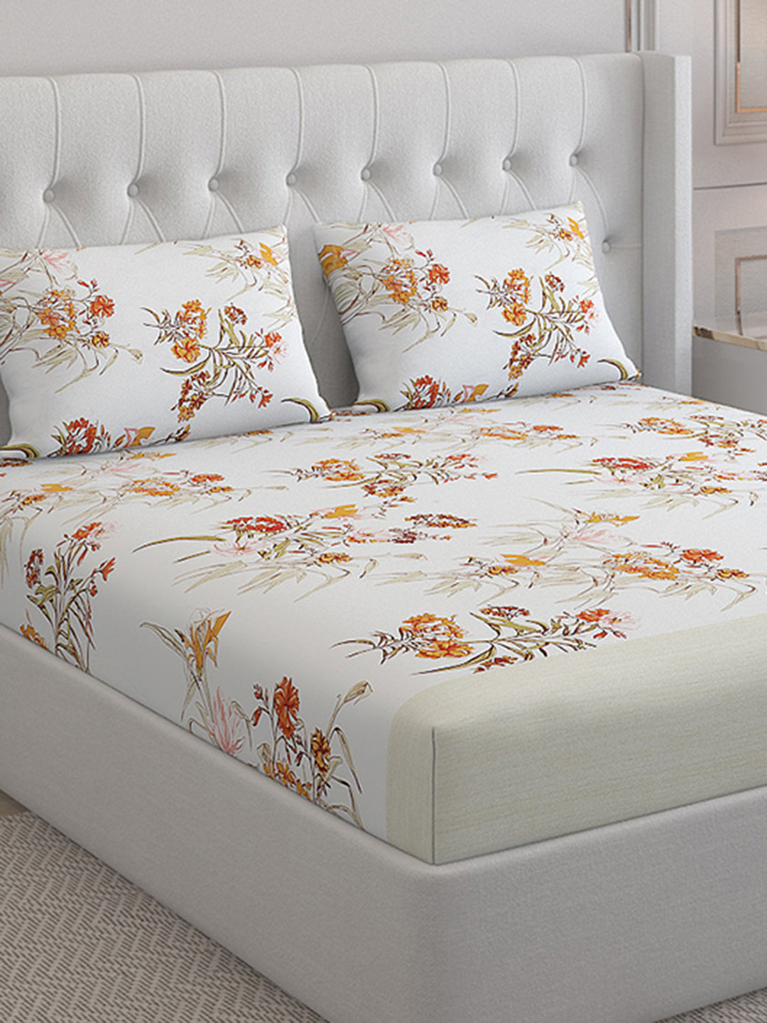 140 TC Cotton Double Bed Bedsheet with 2 Pillow Covers