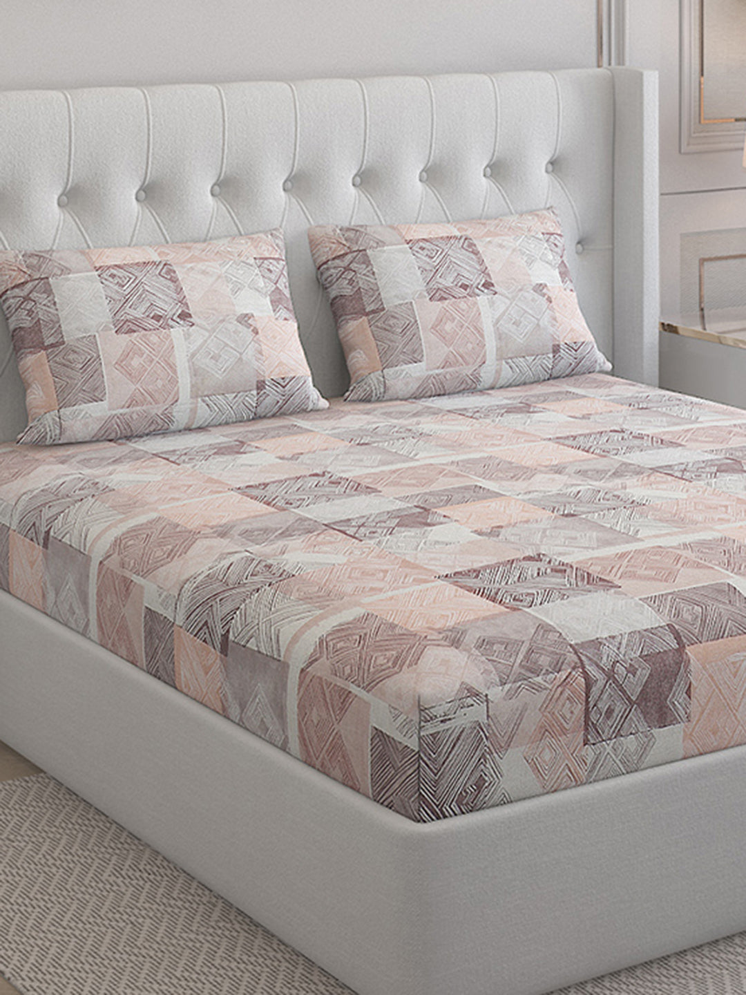 140 TC Cotton Double Bed Bedsheet with 2 Pillow Covers