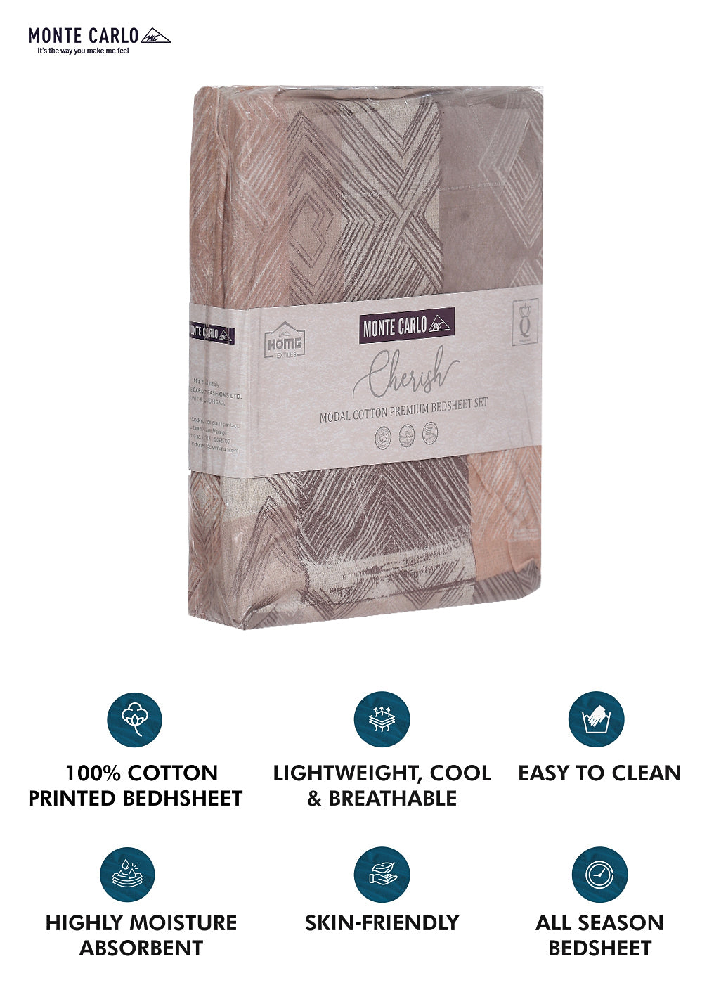 140 TC Cotton Double Bed Bedsheet with 2 Pillow Covers