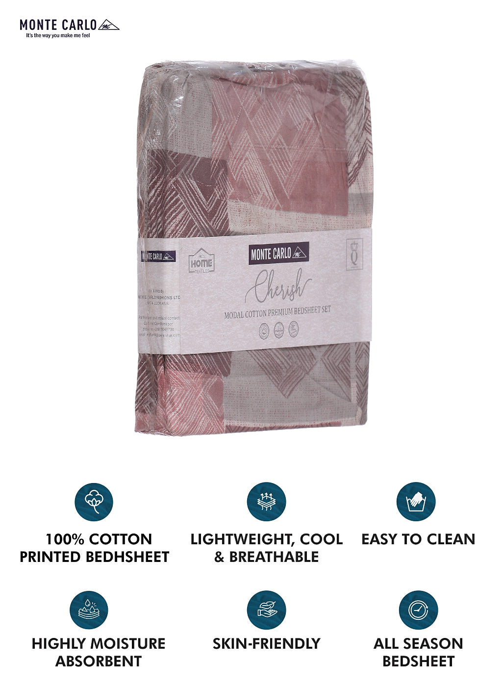 140 TC Cotton Double Bed Bedsheet with 2 Pillow Covers