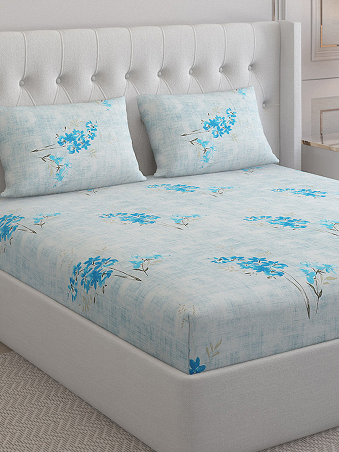 140 TC Cotton Double Bed Bedsheet with 2 Pillow Covers