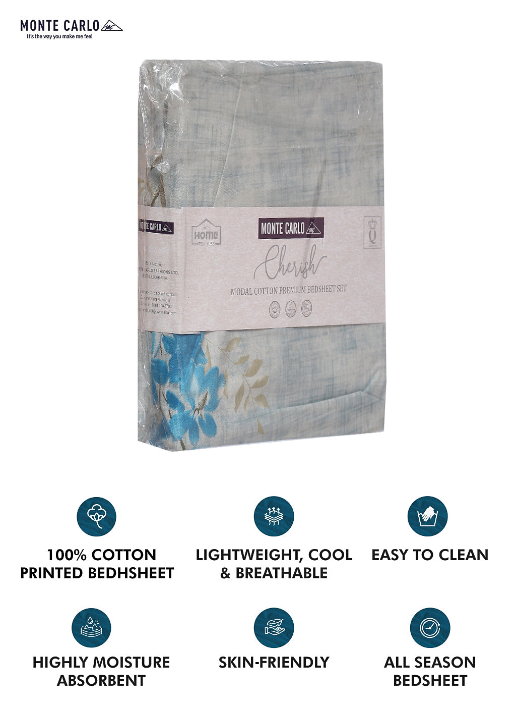 140 TC Cotton Double Bed Bedsheet with 2 Pillow Covers