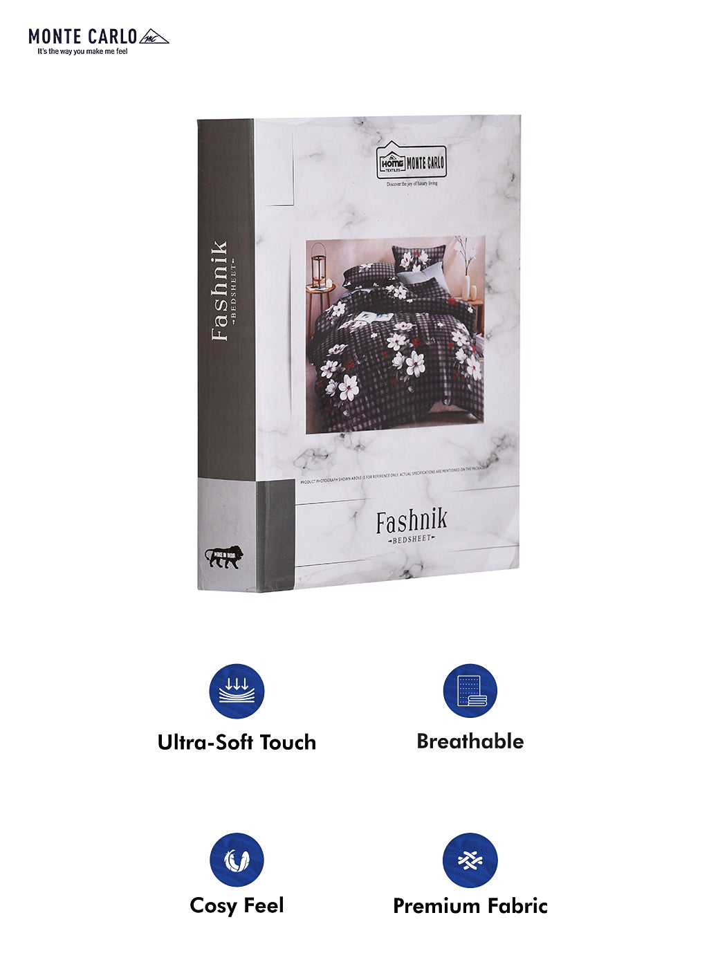 130 GSM Polyester Double Bed Bedsheet with 2 Pillow Covers