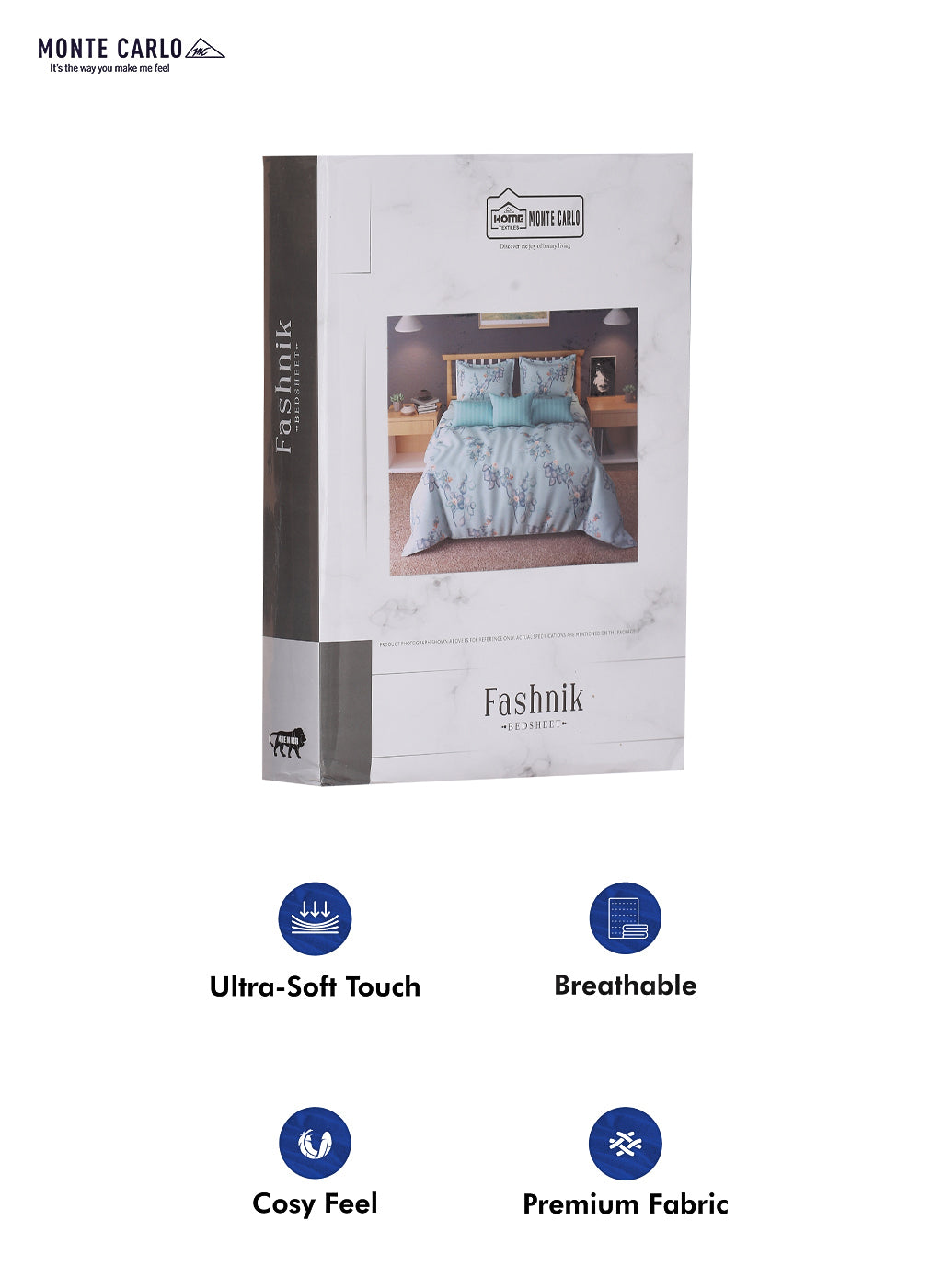 130 GSM Polyester Double Bed Bedsheet with 2 Pillow Covers