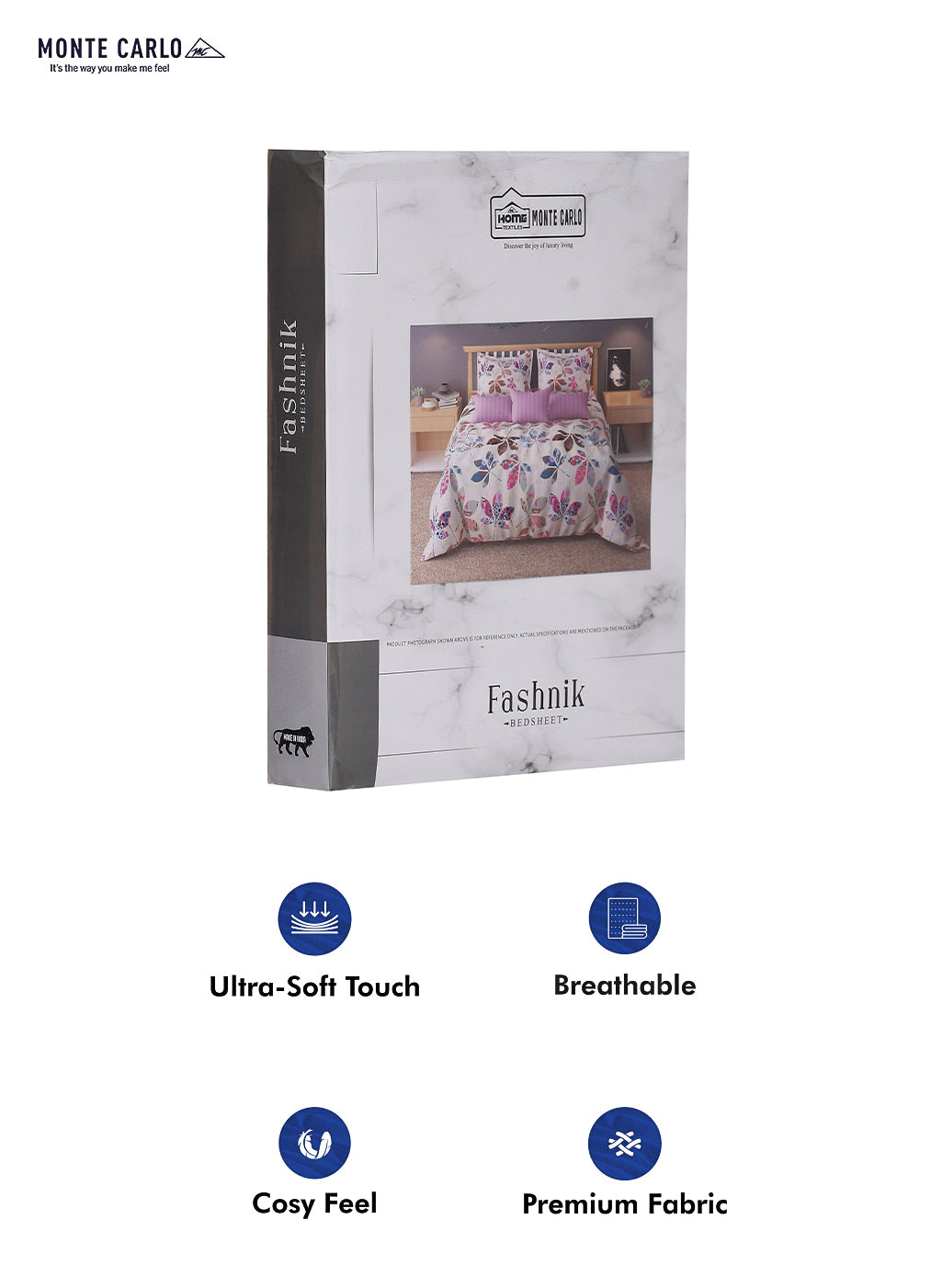 130 GSM Polyester Double Bed Bedsheet with 2 Pillow Covers