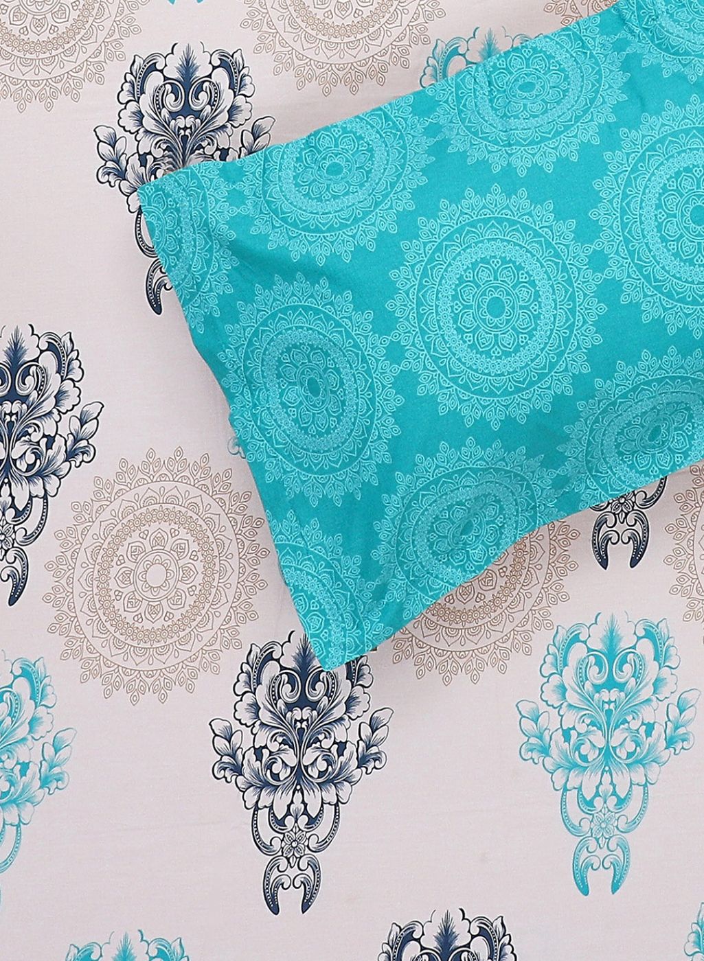 144TC Pure Cotton Single Bedsheet with 1 Pillow Covers