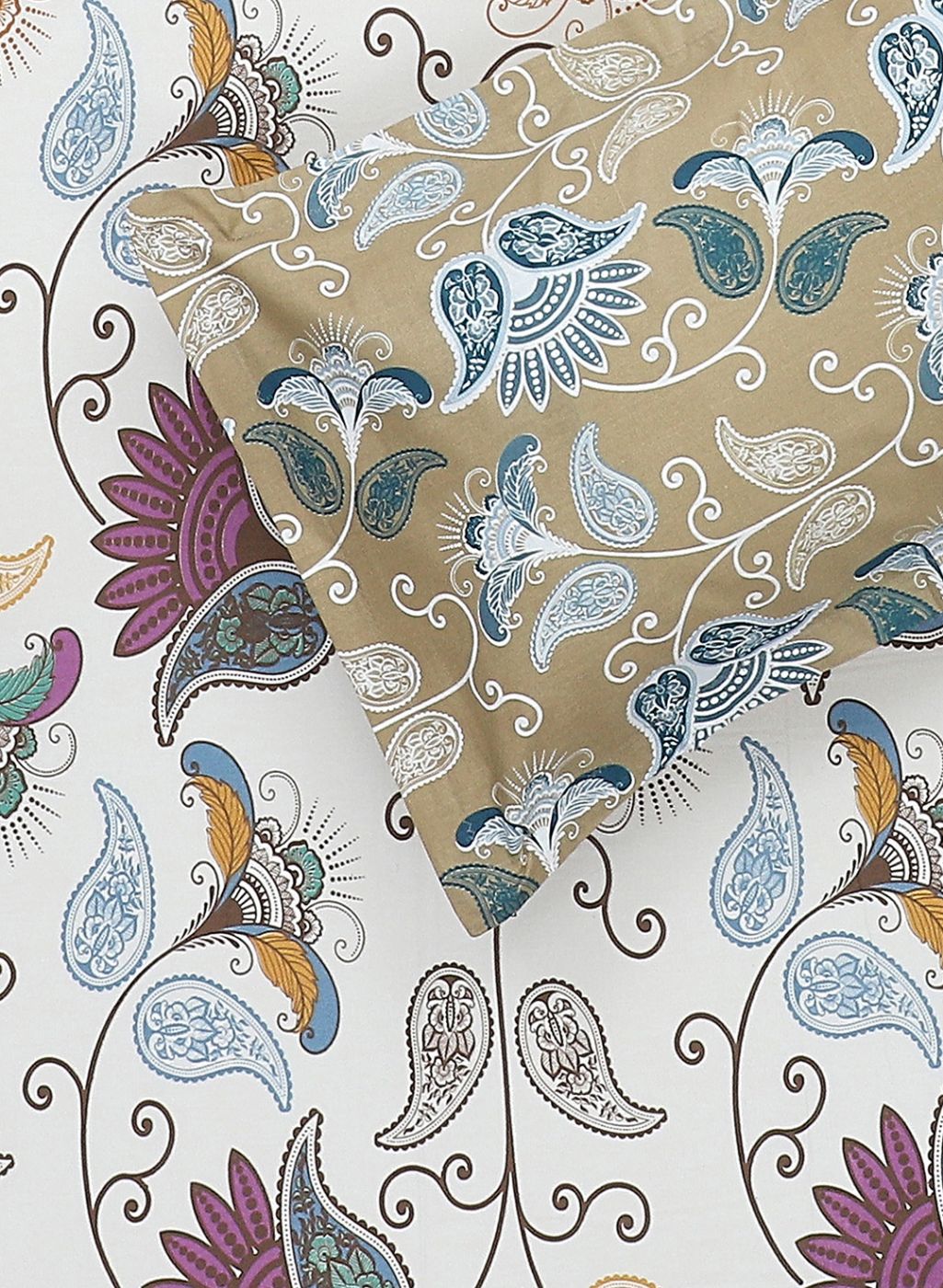 144TC Pure Cotton Single Bedsheet with 1 Pillow Covers