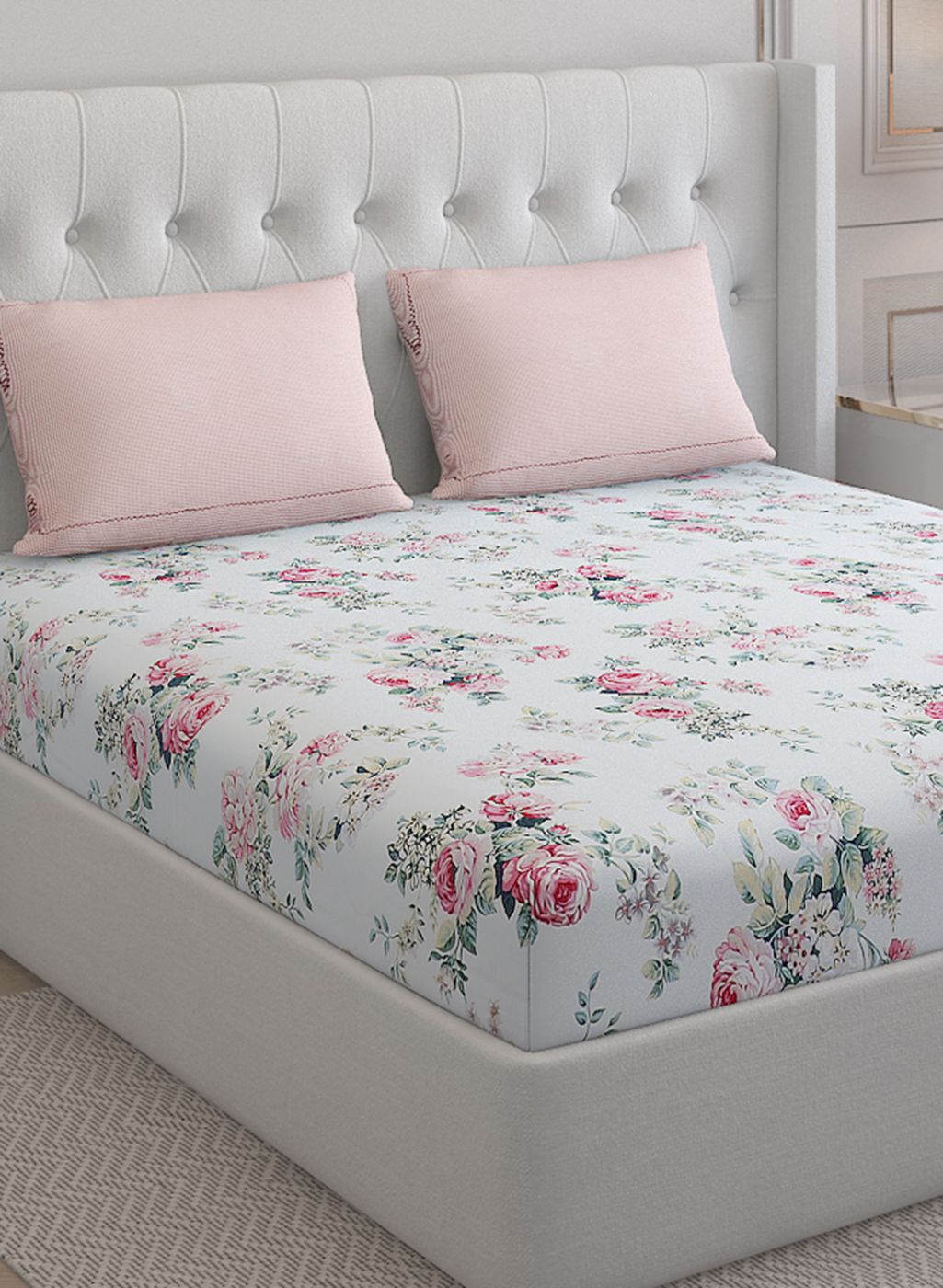 200TC Pure Cotton Queen Bedsheet with 2 Pillow Covers