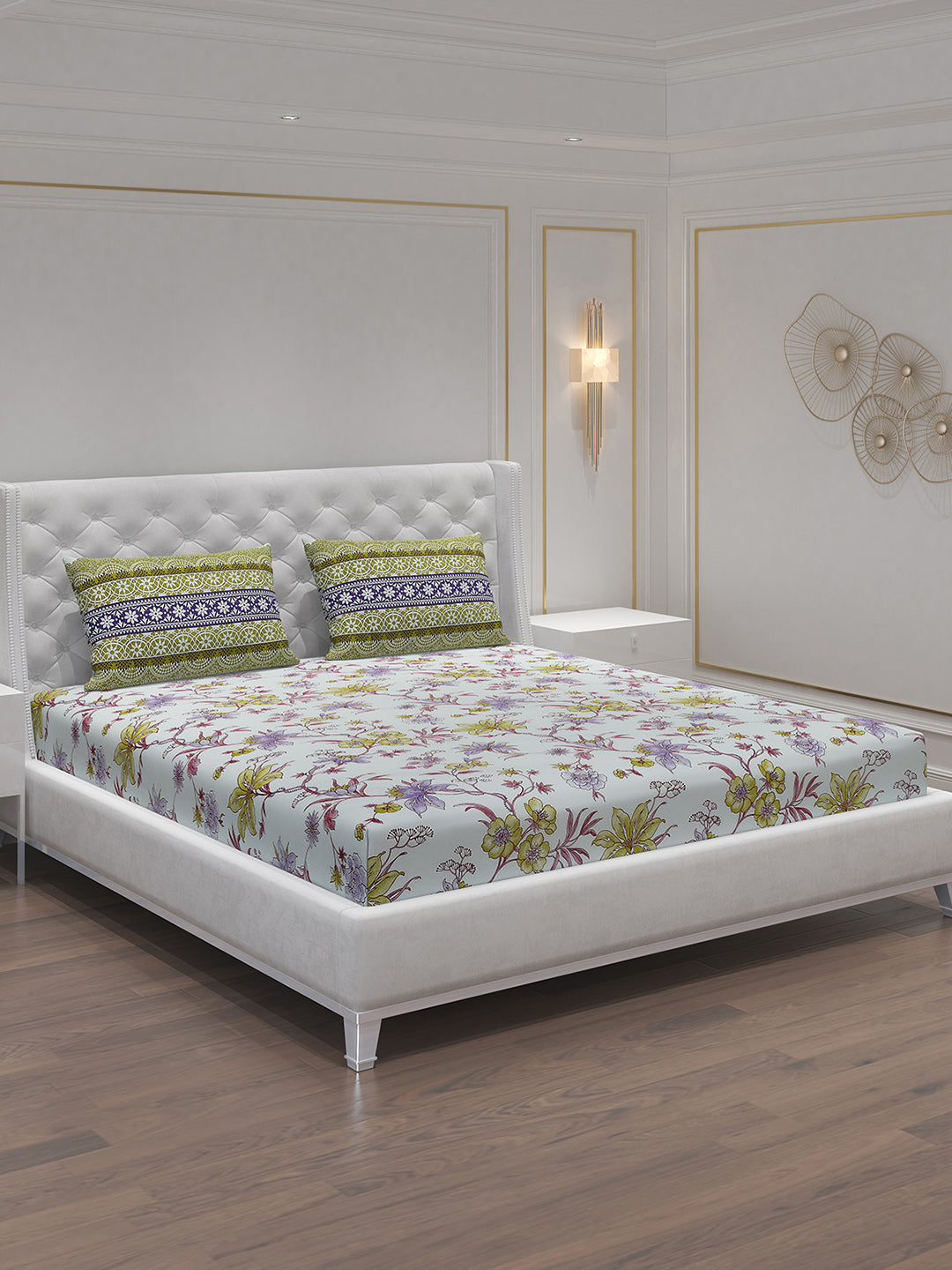 MOCA by Monte Carlo 104 TC Cotton Double Bedsheet with 2 Pillow Covers