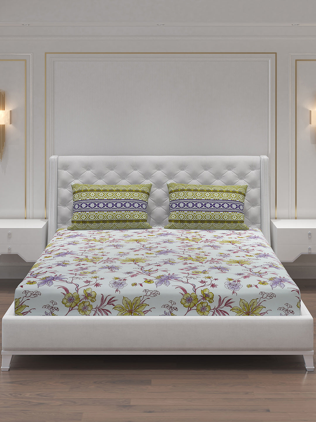 MOCA by Monte Carlo 104 TC Cotton Double Bedsheet with 2 Pillow Covers